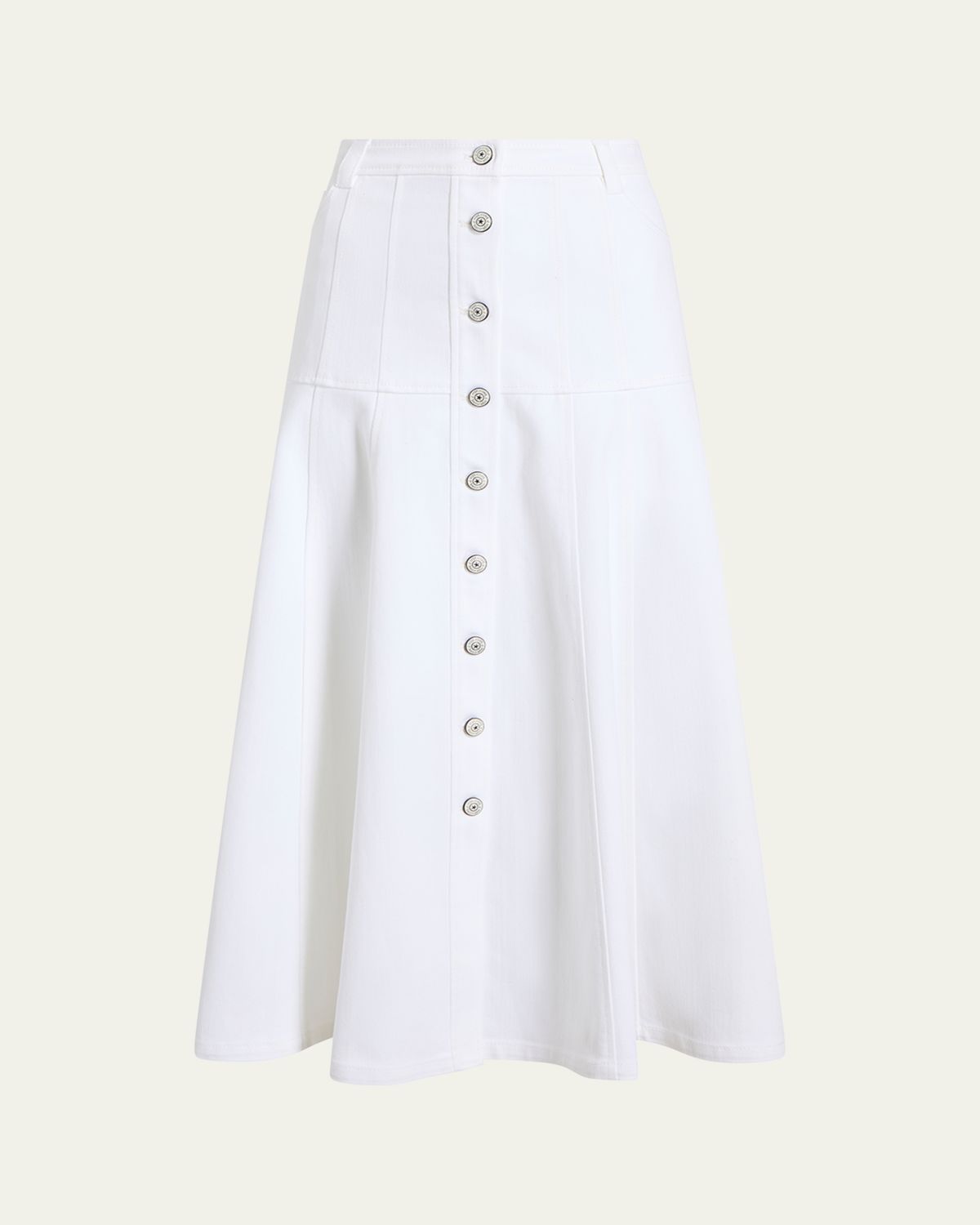 Cinq a Sept Veena Button-Front Midi Skirt