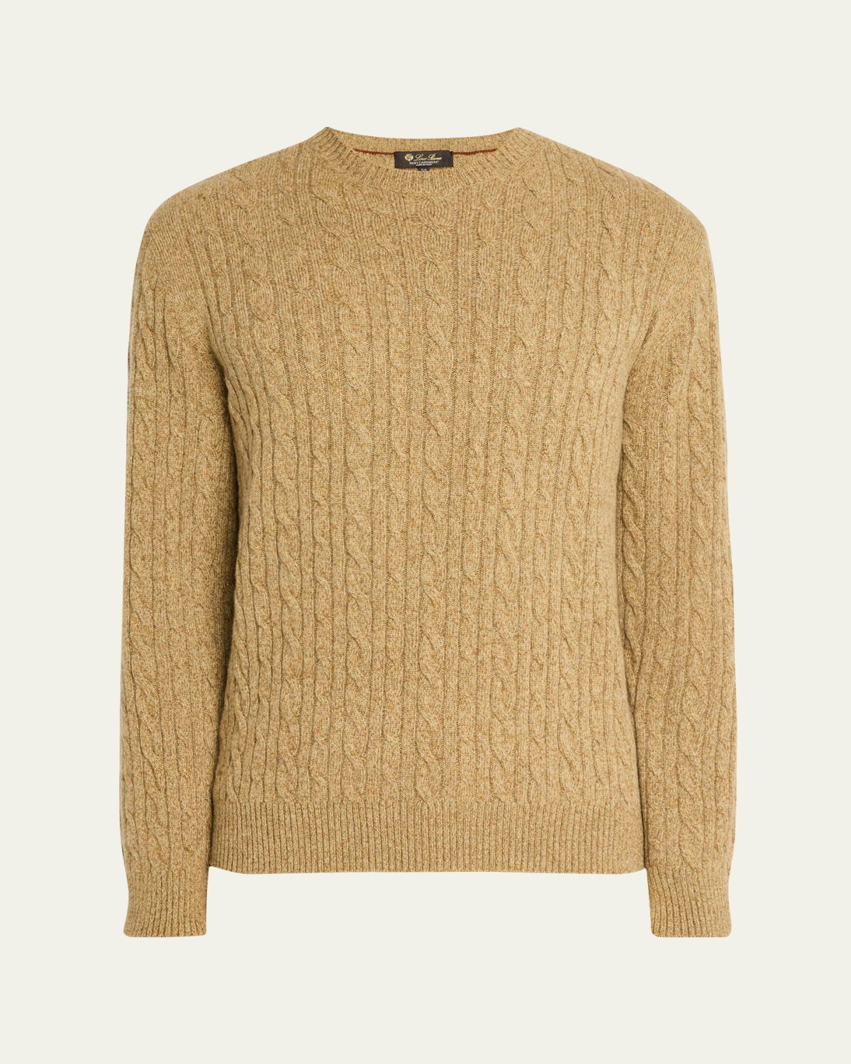 Loro Piana Men's Treccia Baby Cashmere Crewneck Sweater | Thumbnail 6