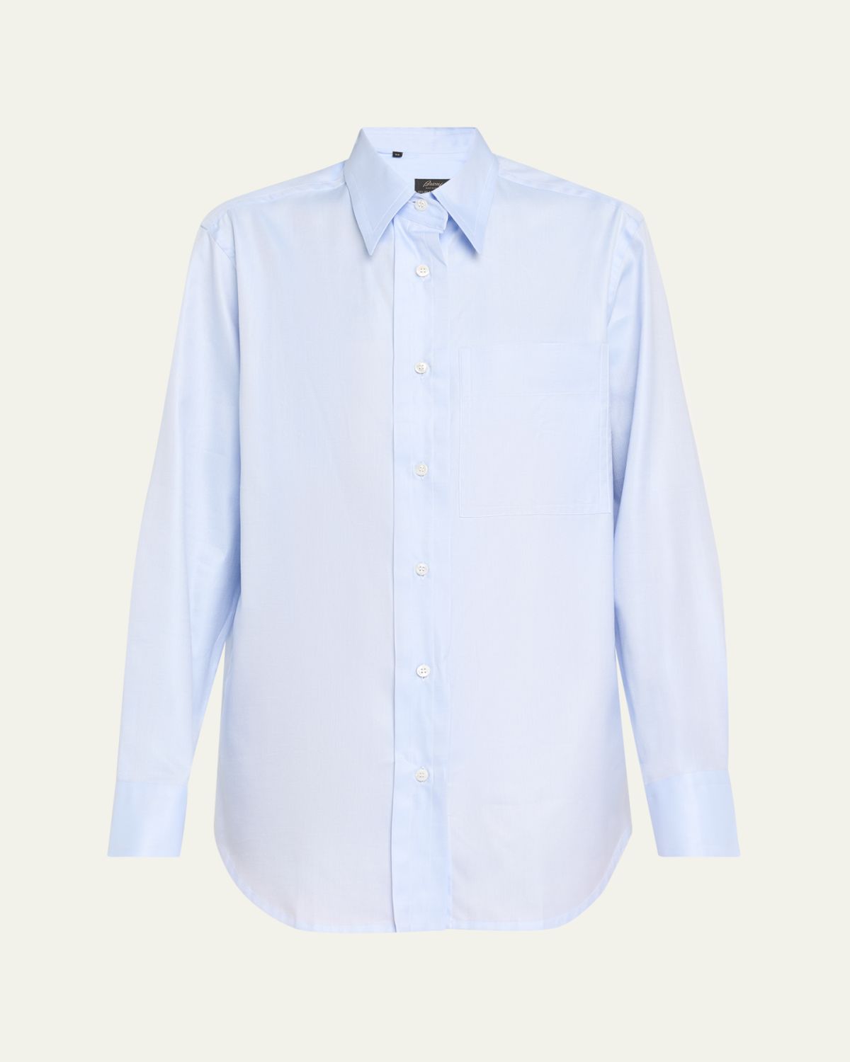 Brioni Button Down Cotton Twill Shirt