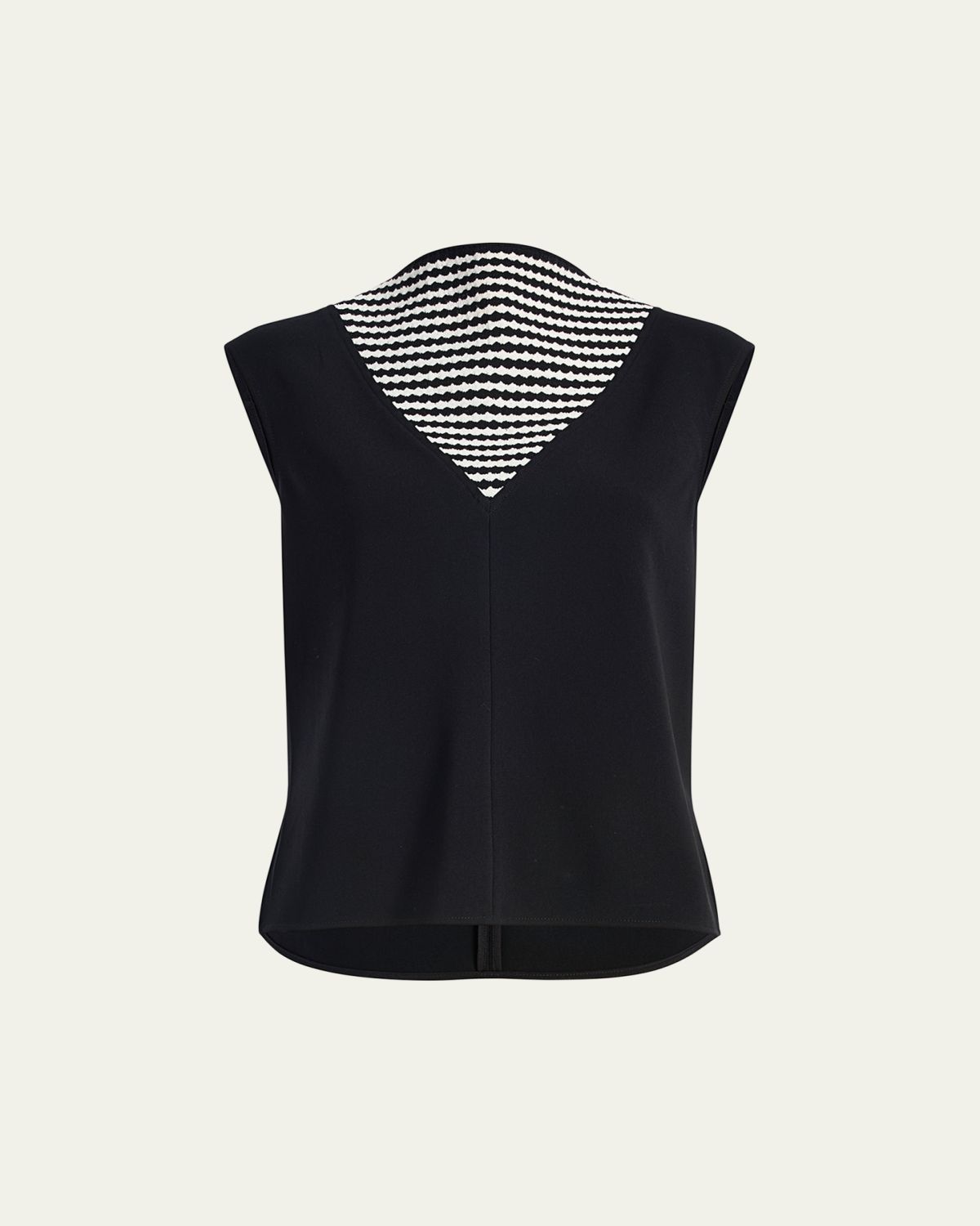 Proenza Schouler Prescott Stripe Panel Matte Crepe Top