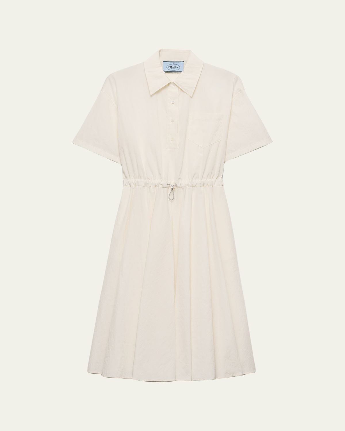 Prada Drawstring Pleated Midi Dress