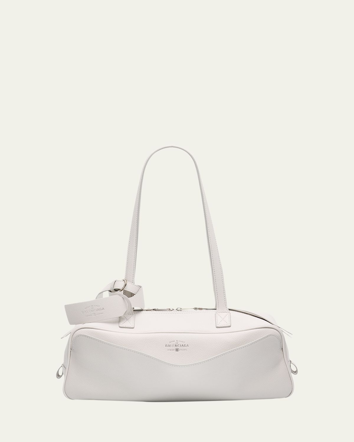 Balenciaga Carrie Small Leather Bowling Shoulder Bag