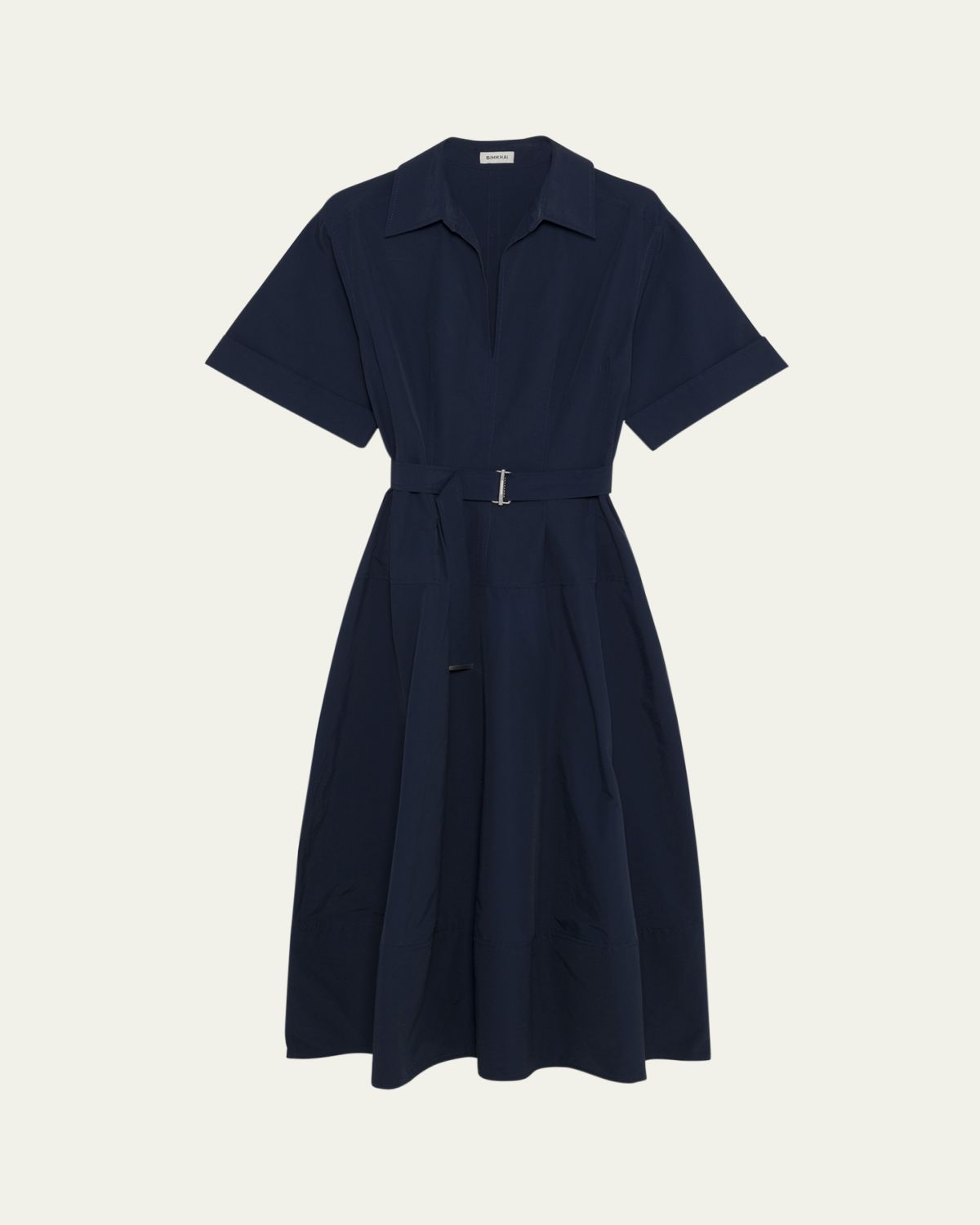 SIMKHAI Deanna Short-Sleeve Belted Midi Dress | Thumbnail 6 SIMKHAI Deanna Short-Sleeve Belted Midi Dress | Thumbnail 6