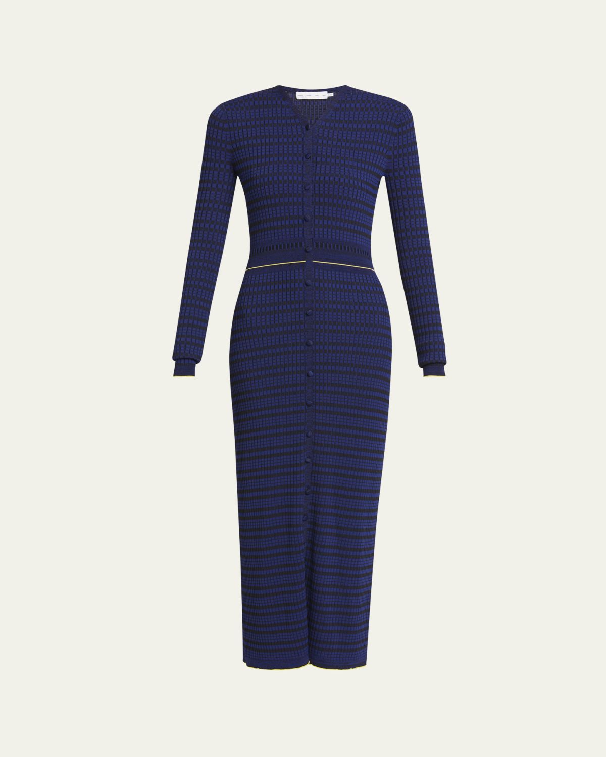 Proenza Schouler White Label Ivanna Long-Sleeve Micro Check Dress