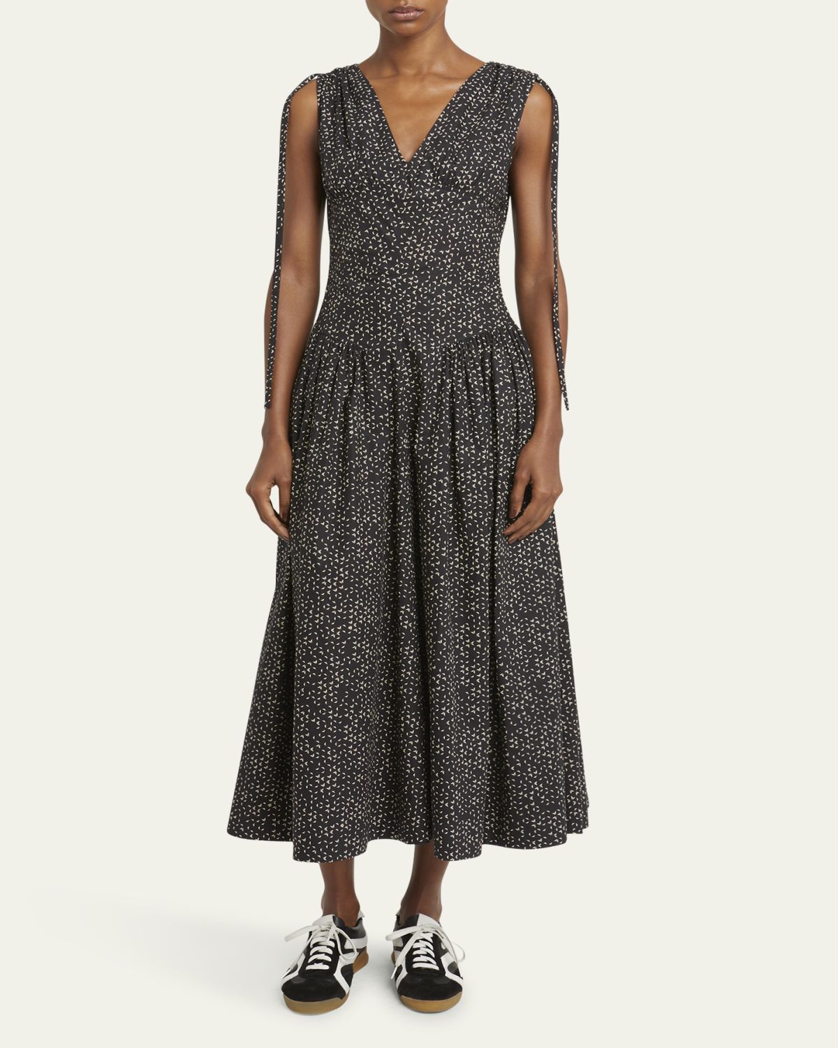 Proenza Schouler White Label Clayton Printed Poplin Drop-Waist Dress | Thumbnail 2