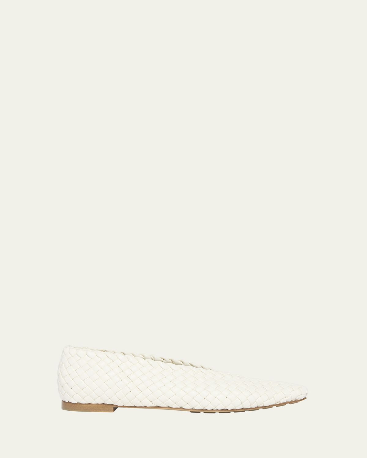Bottega Veneta Mini Lido Intrecciato Leather Ballerina Flats