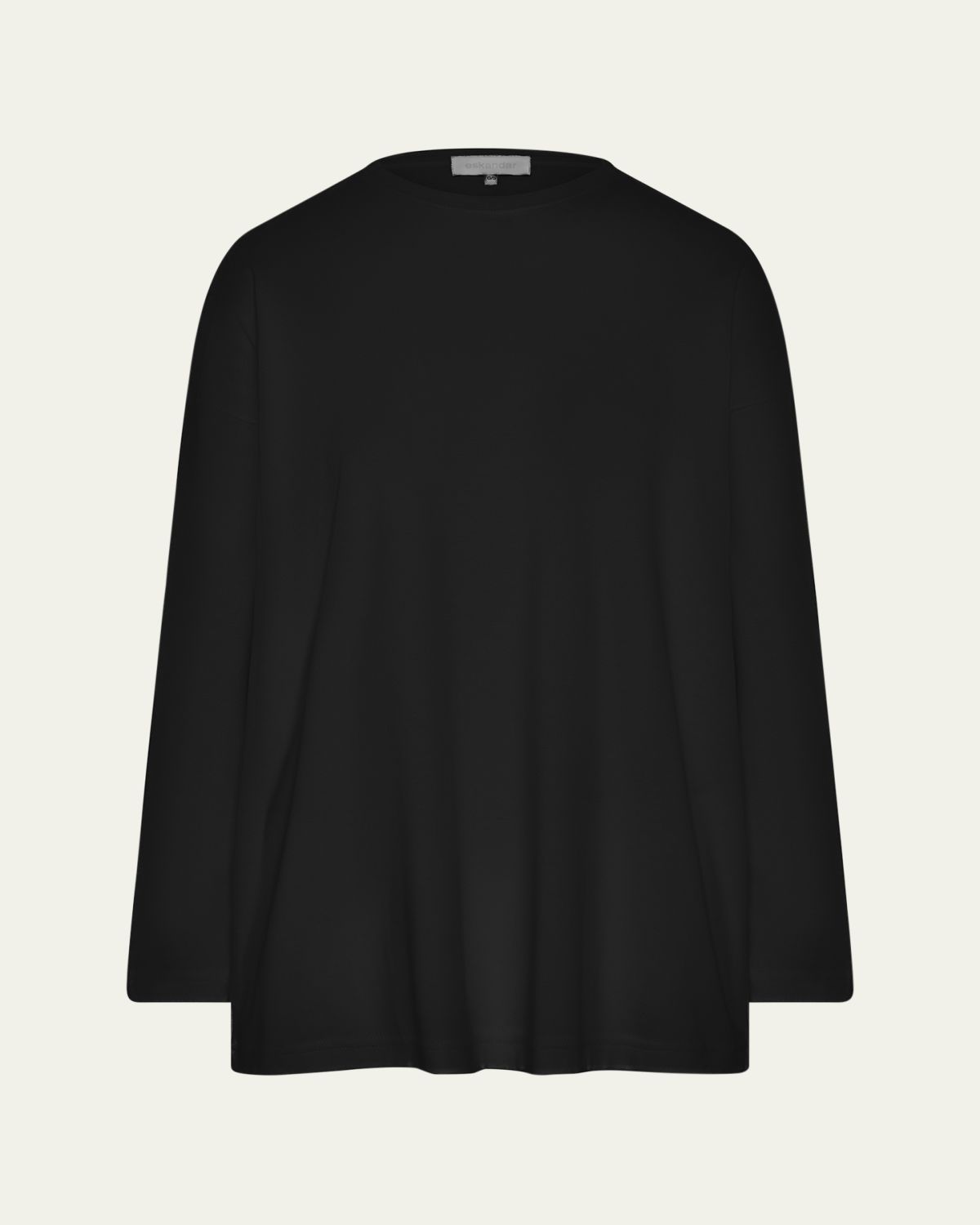 Eskandar Long-Sleeve Smaller Round-Neck Top (Long Length) | Thumbnail 5