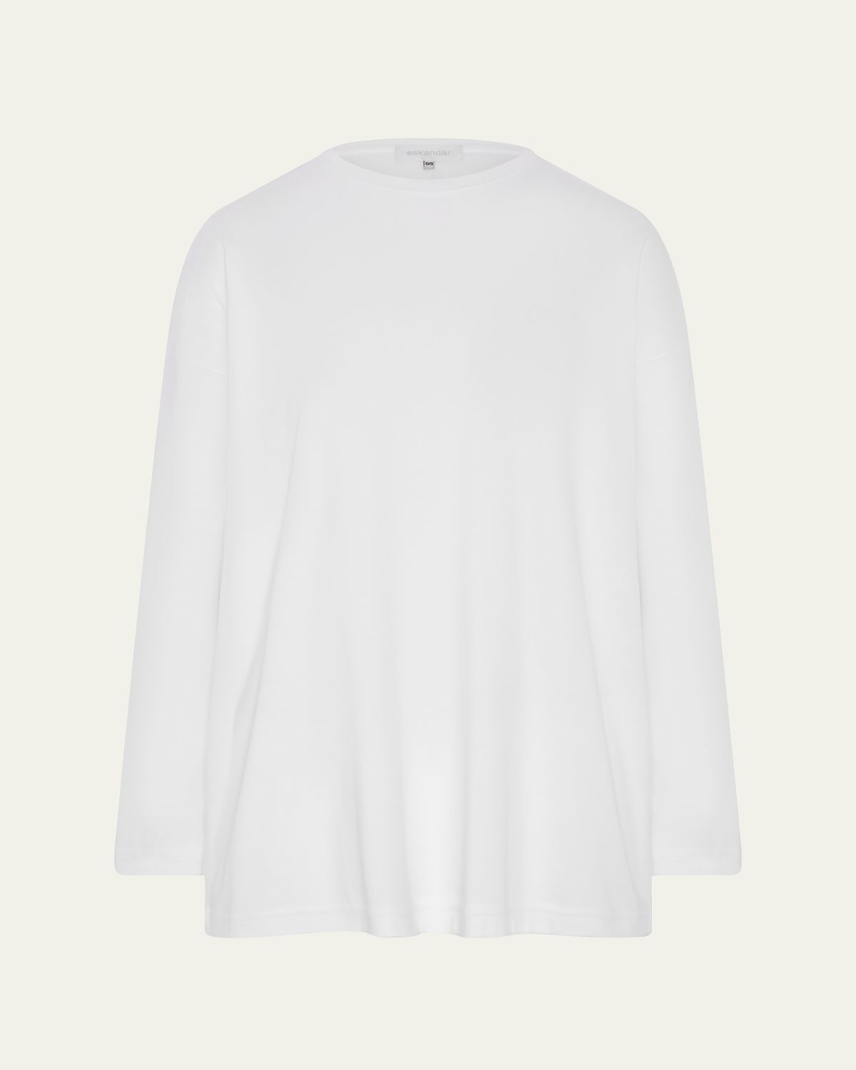 Eskandar Long-Sleeve Smaller Round-Neck Top (Long Length)
