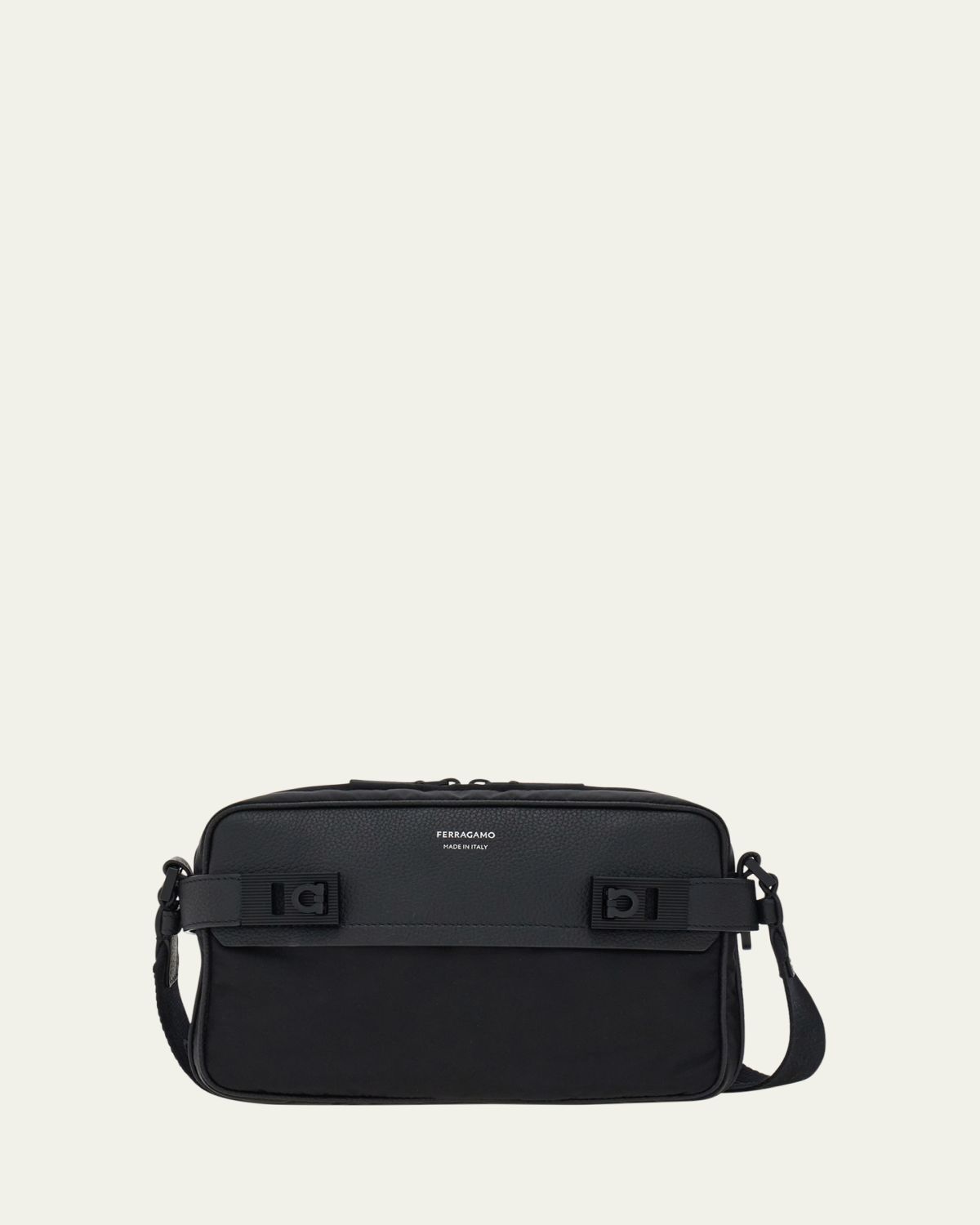 Ferragamo Men's Twins Nylon and Leather Shoulder Bag