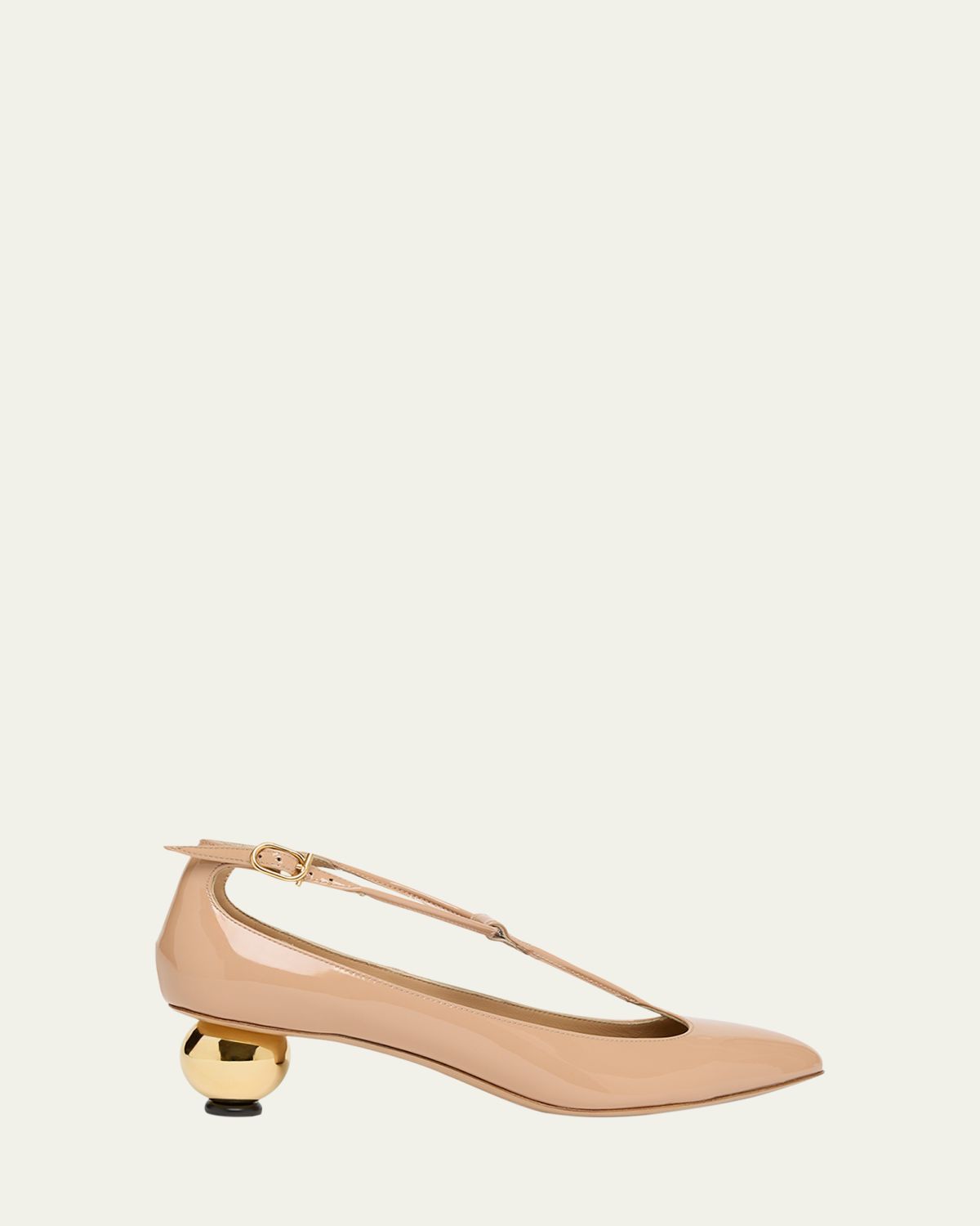 Ferragamo Tania Patent T-Strap Pumps