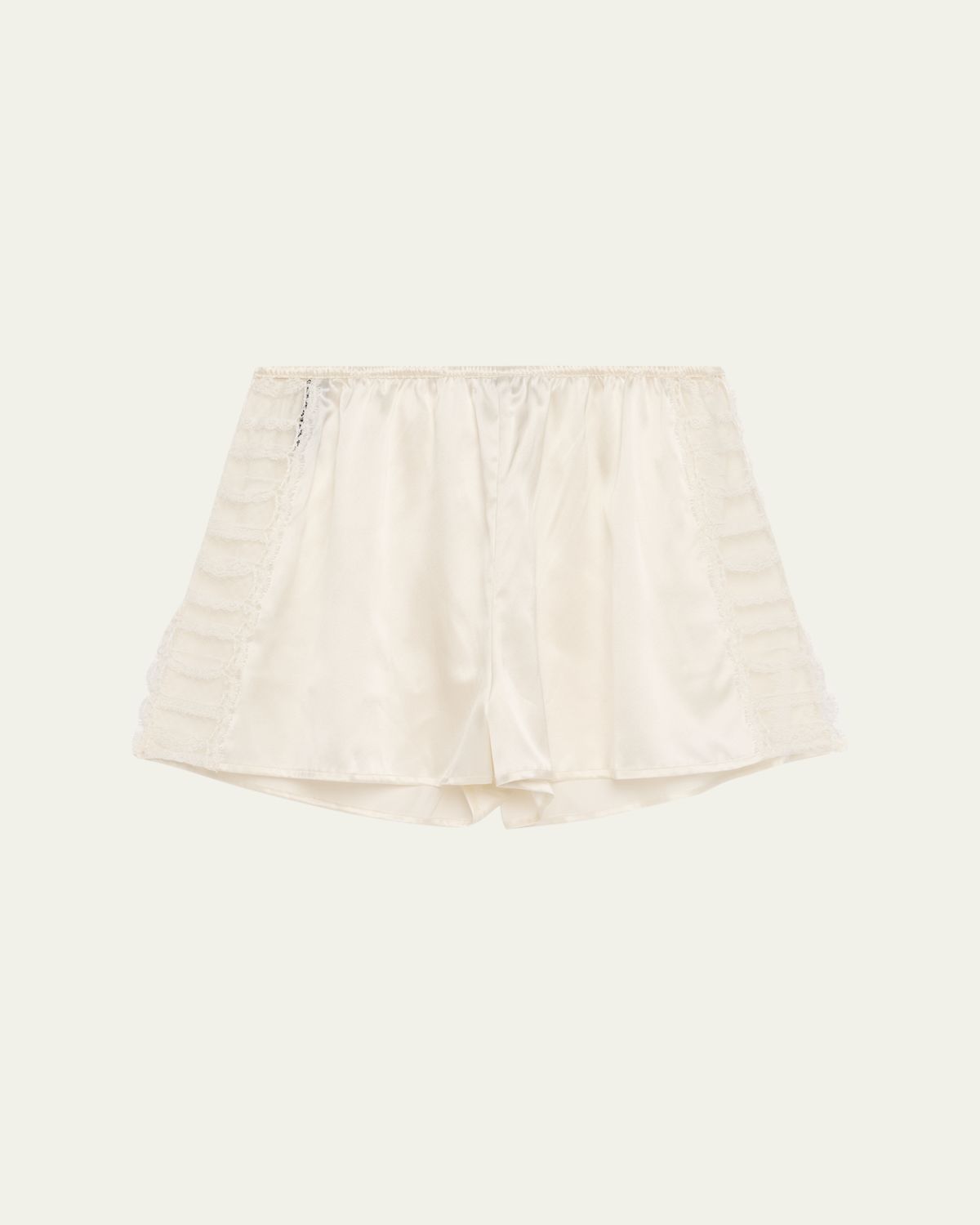 Livy Murmure Lace-Trim Silk Satin Shorts