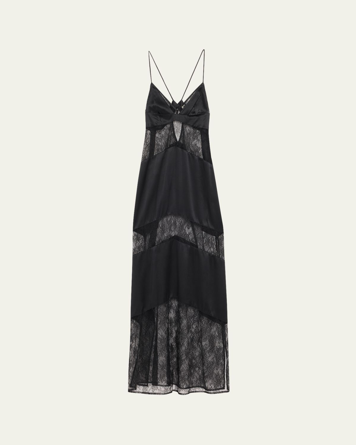 Livy Sully Floral Lace & Silk Satin Maxi Dress