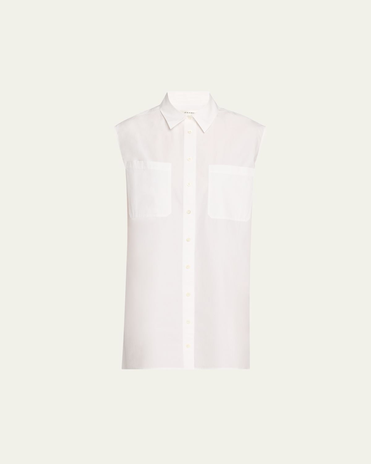 FRAME The Sleeveless Shirtdress