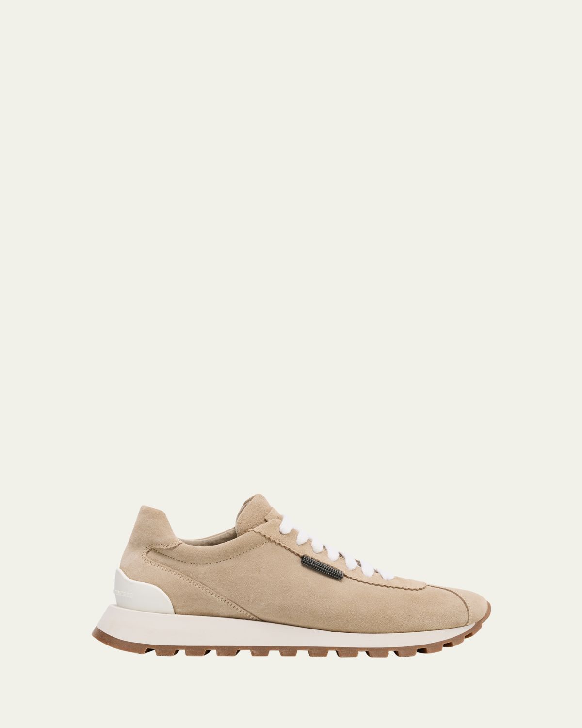 Brunello Cucinelli Suede Monili-Tab Runner Sneakers