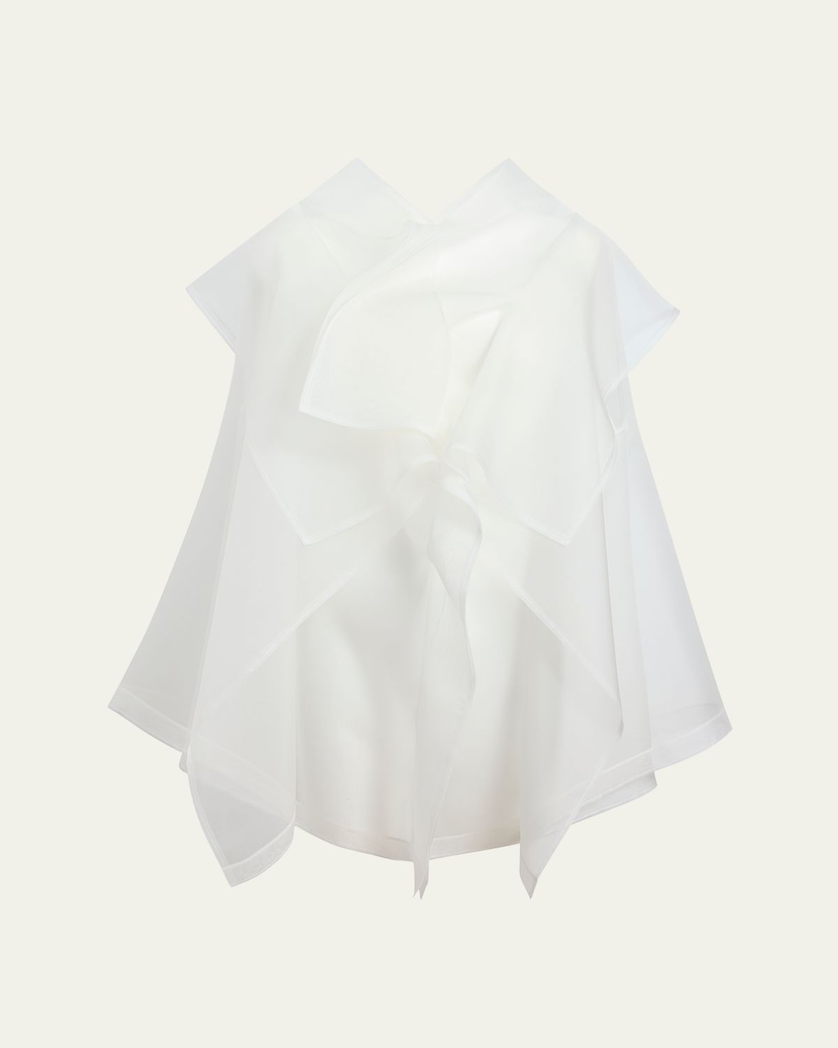 Khaite Santana Oversized Ruffle Silk Organza Top
