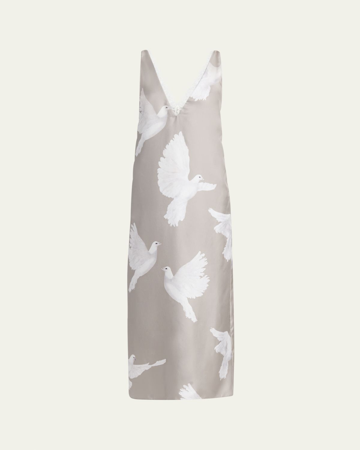 Stella McCartney Dove Print Lace Trim Silk Slip Dress | Thumbnail 6 Stella McCartney Dove Print Lace Trim Silk Slip Dress | Thumbnail 6