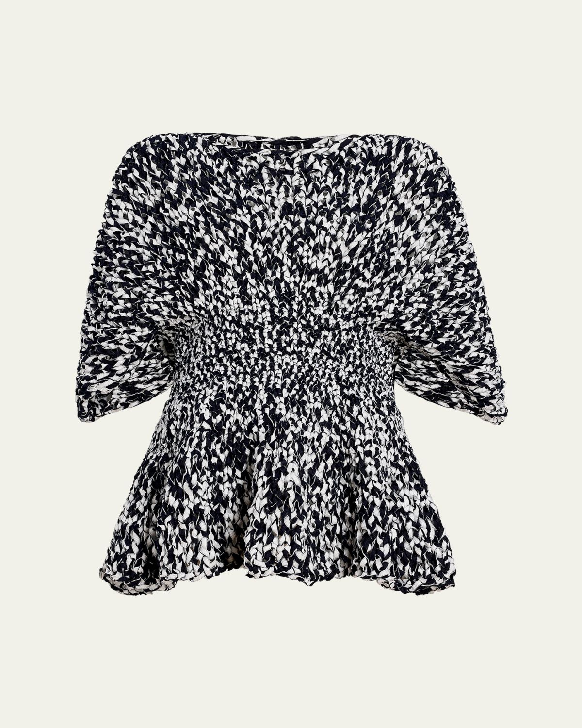 Khaite Mathilde Peplum Batwing Cotton Top