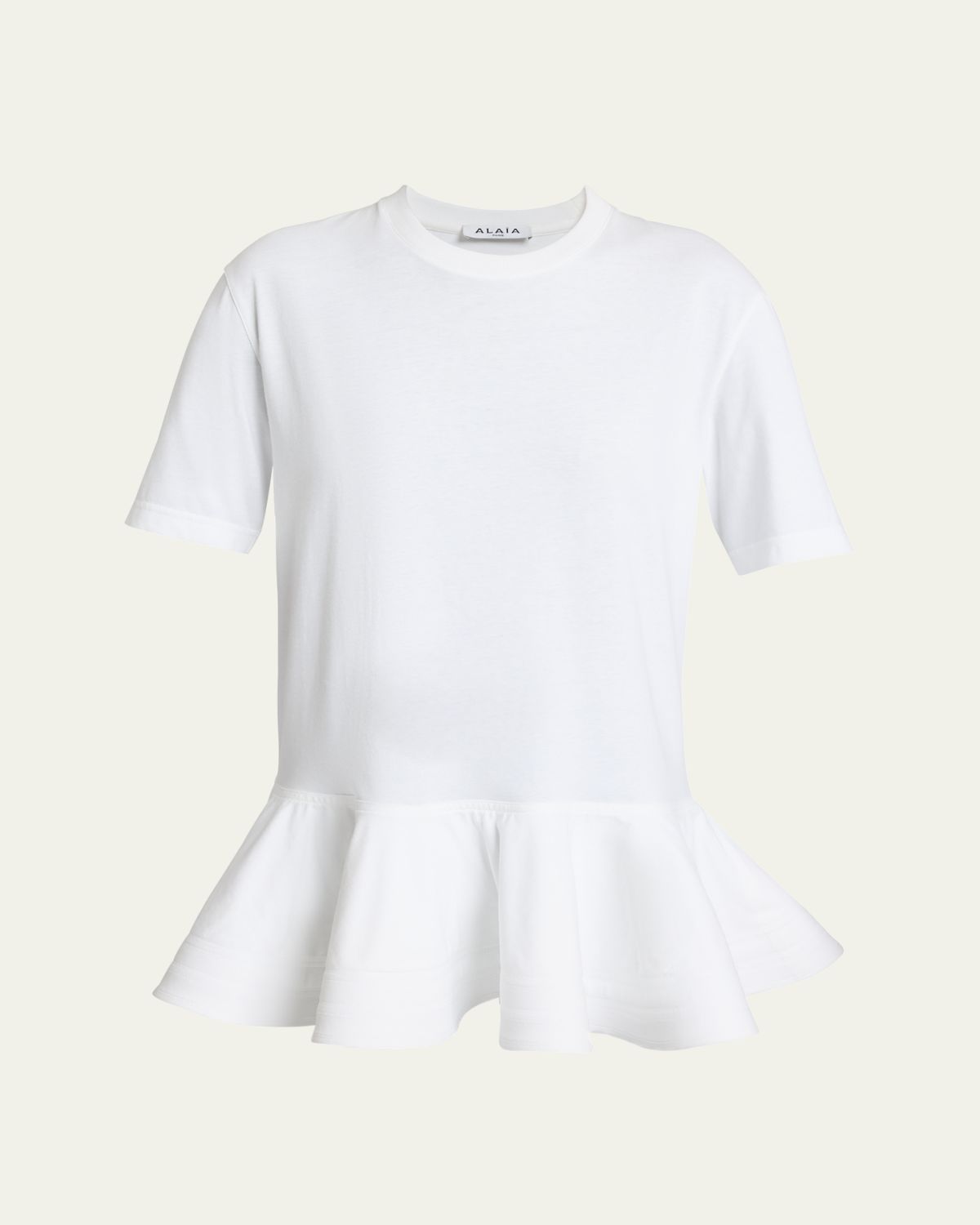 ALAIA Short-Sleeve Peplum T-Shirt