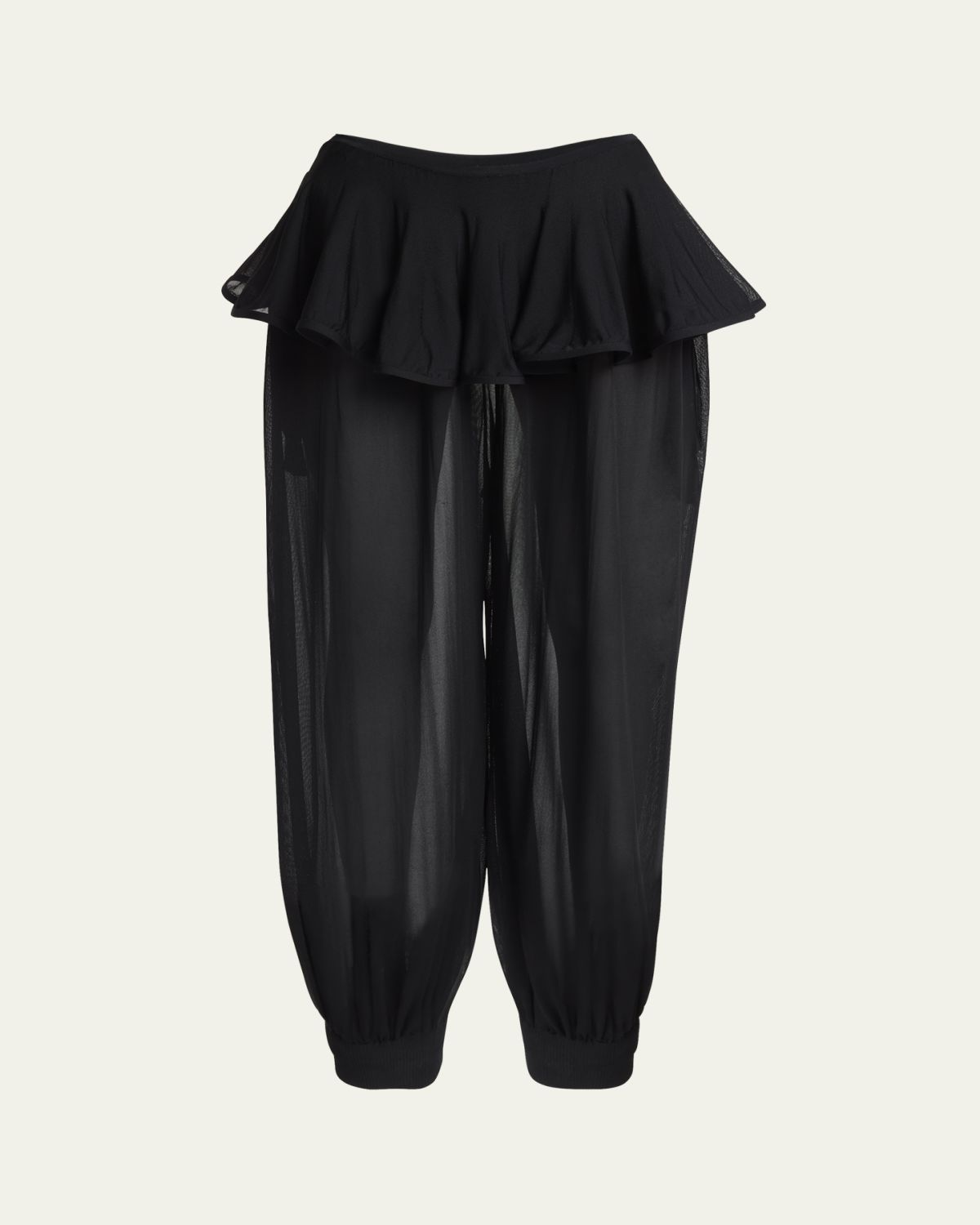 ALAIA Sheer Peplum Pants