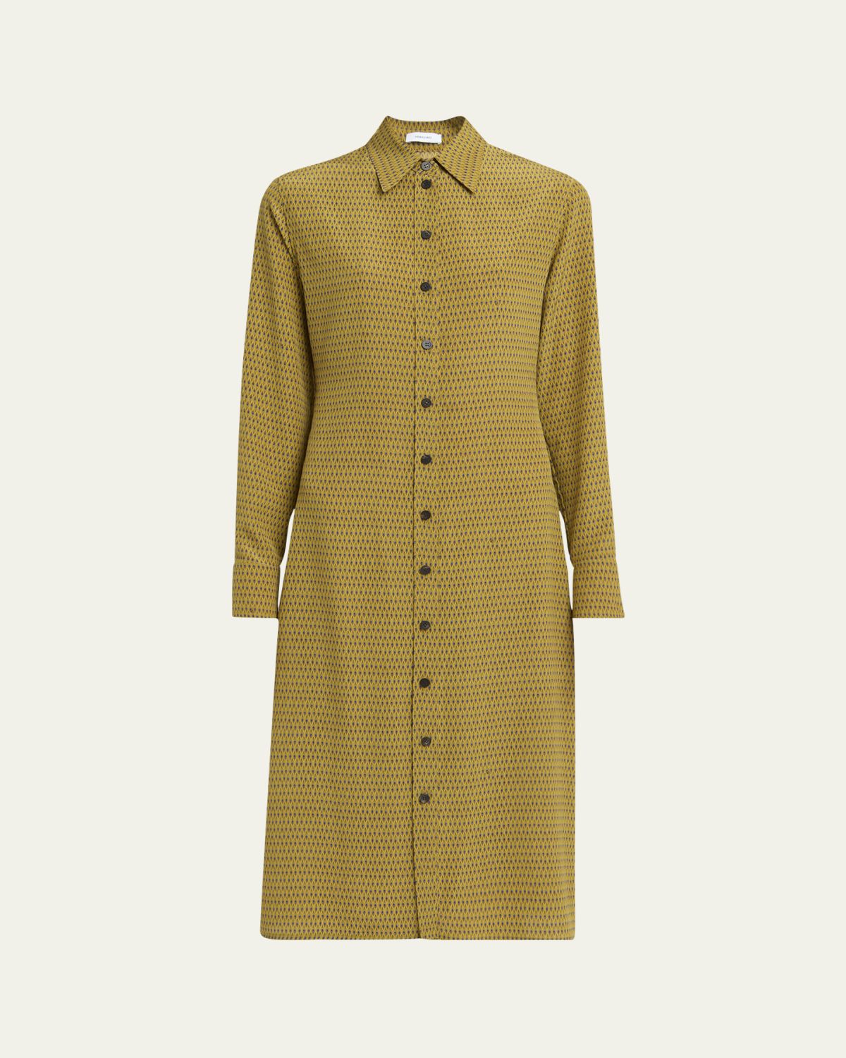 Ferragamo Peacock Silk Crepe De Chine Shirtdress - Women's Clothing