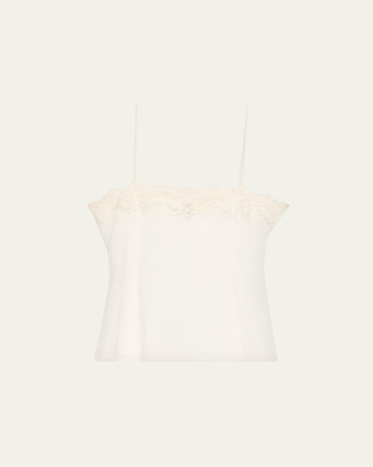 Chloe Fitted Lace Embroidered Tank Top