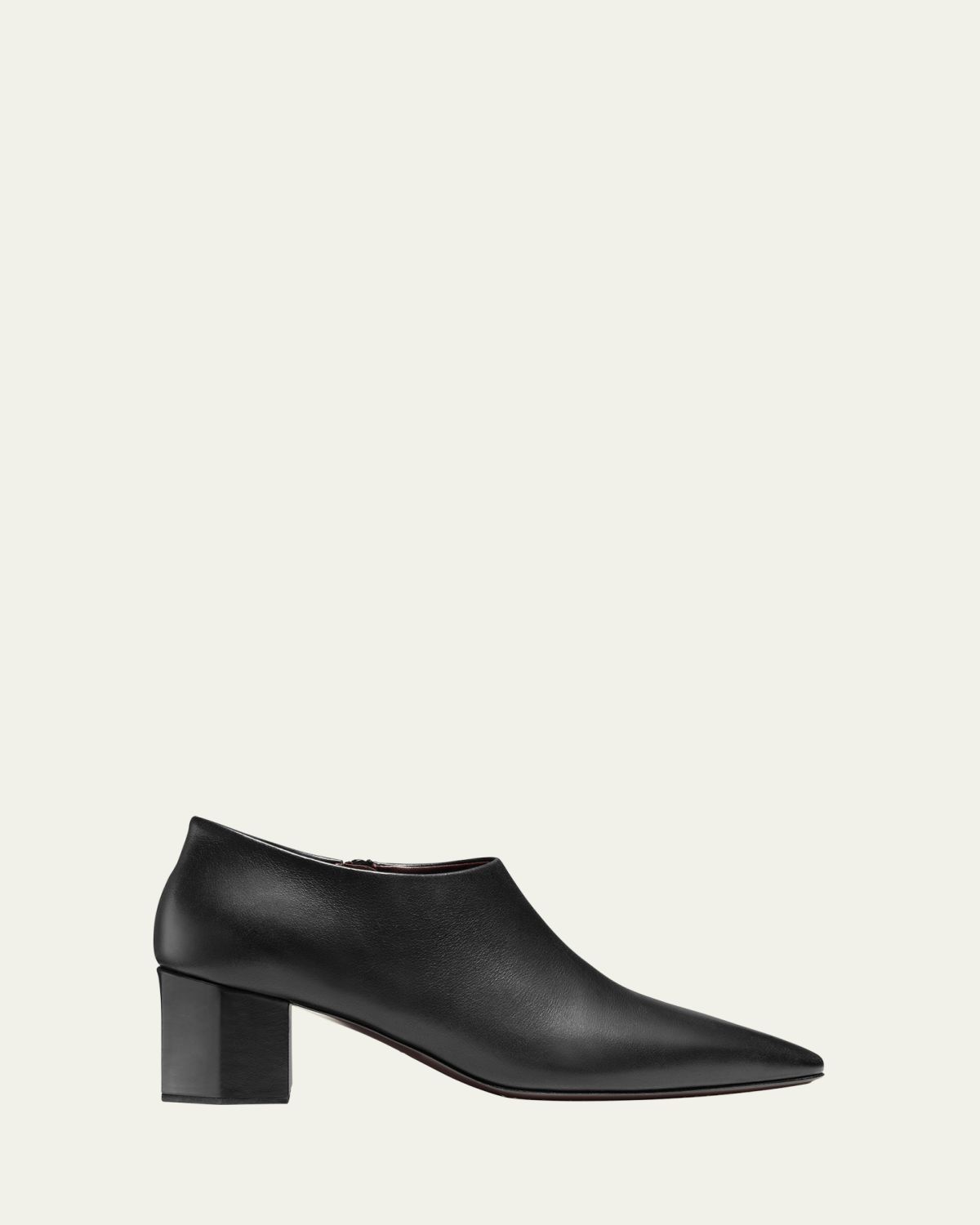 Bougeotte Leather Low Heeled Hexagon Booties