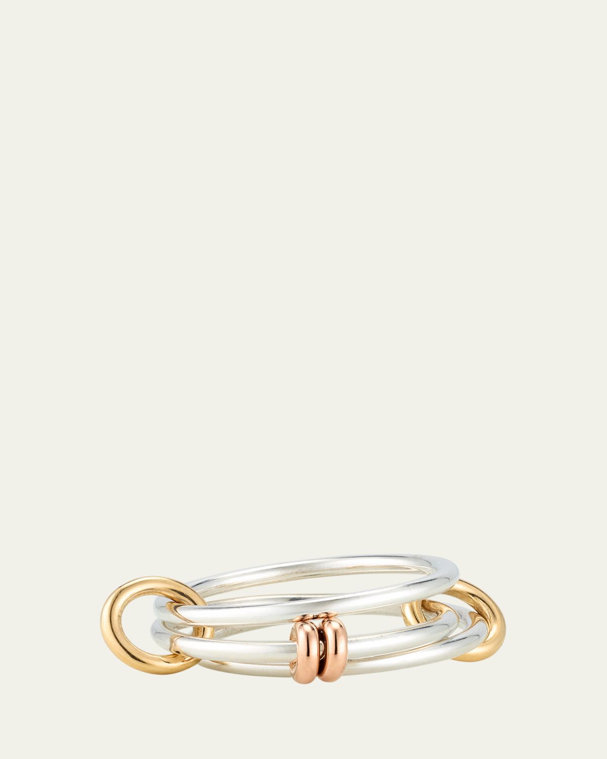 Spinelli Kilcollin Acacia SG Three Link Ring in Sterling Silver with Yellow Gold and Rose Gold
