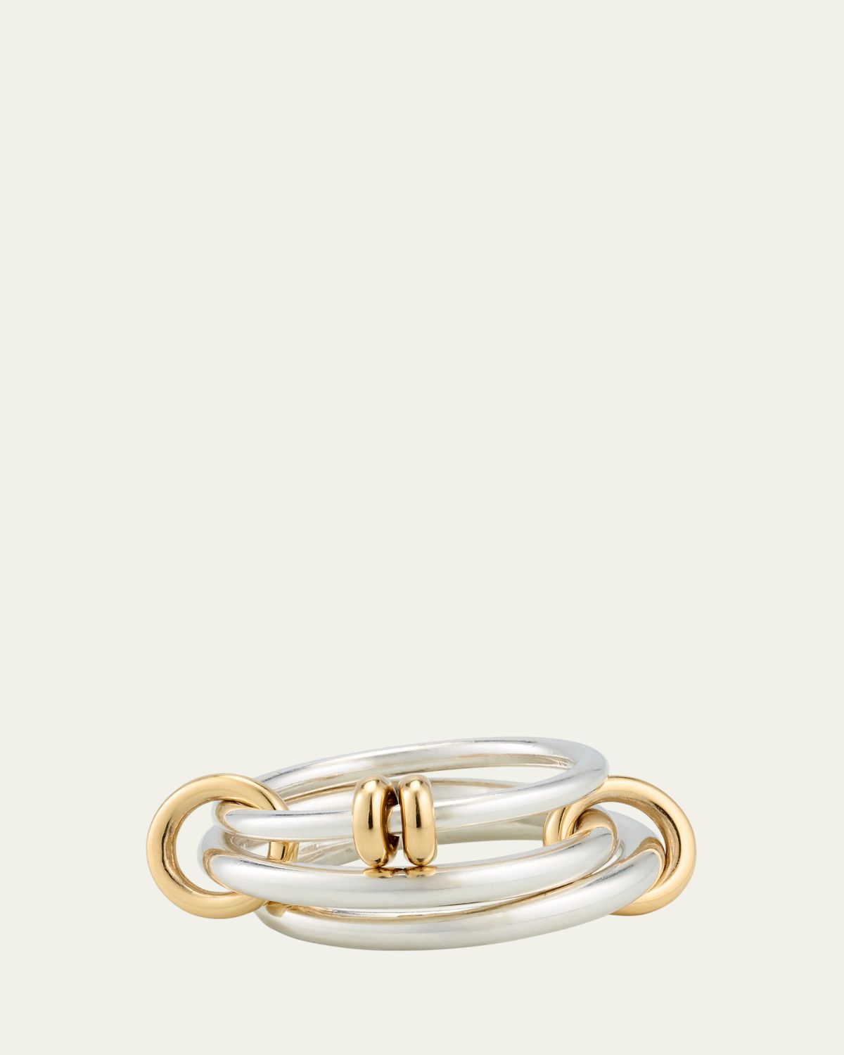 Spinelli Kilcollin Raneth SG Three Link Ring in Sterling Silver with 18K Yellow Gold Accents