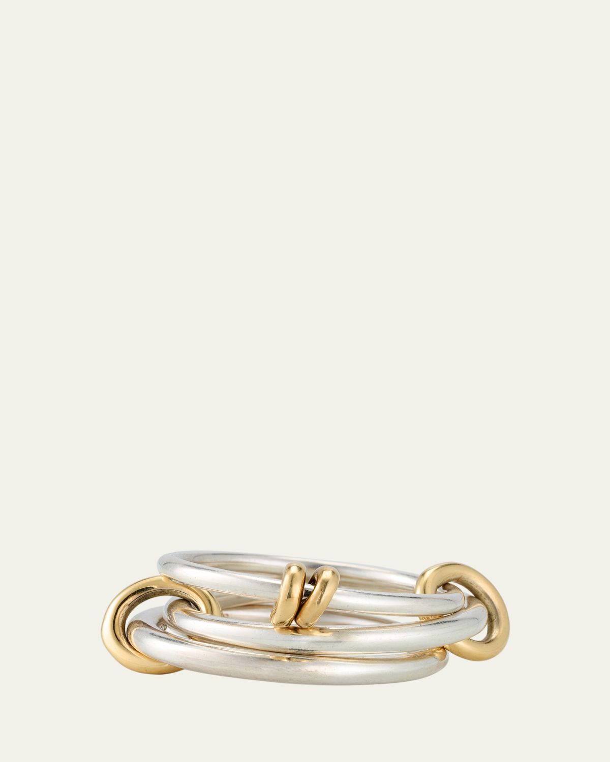 Spinelli Kilcollin Raneth SG Gris Three Link Ring in Sterling Silver with Grey Diamond Accents