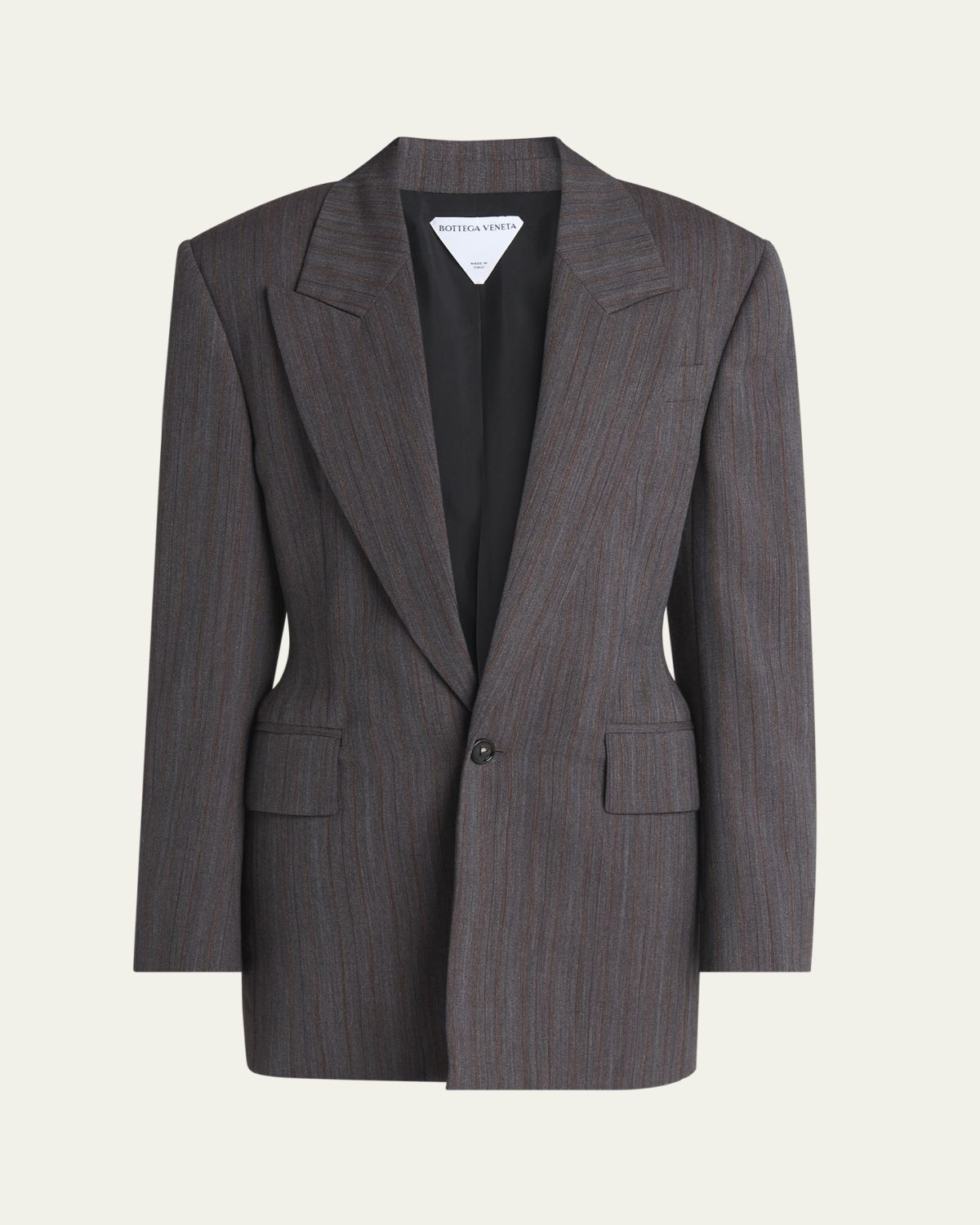Bottega Veneta Subtle Stripe Melange Wool Jacket