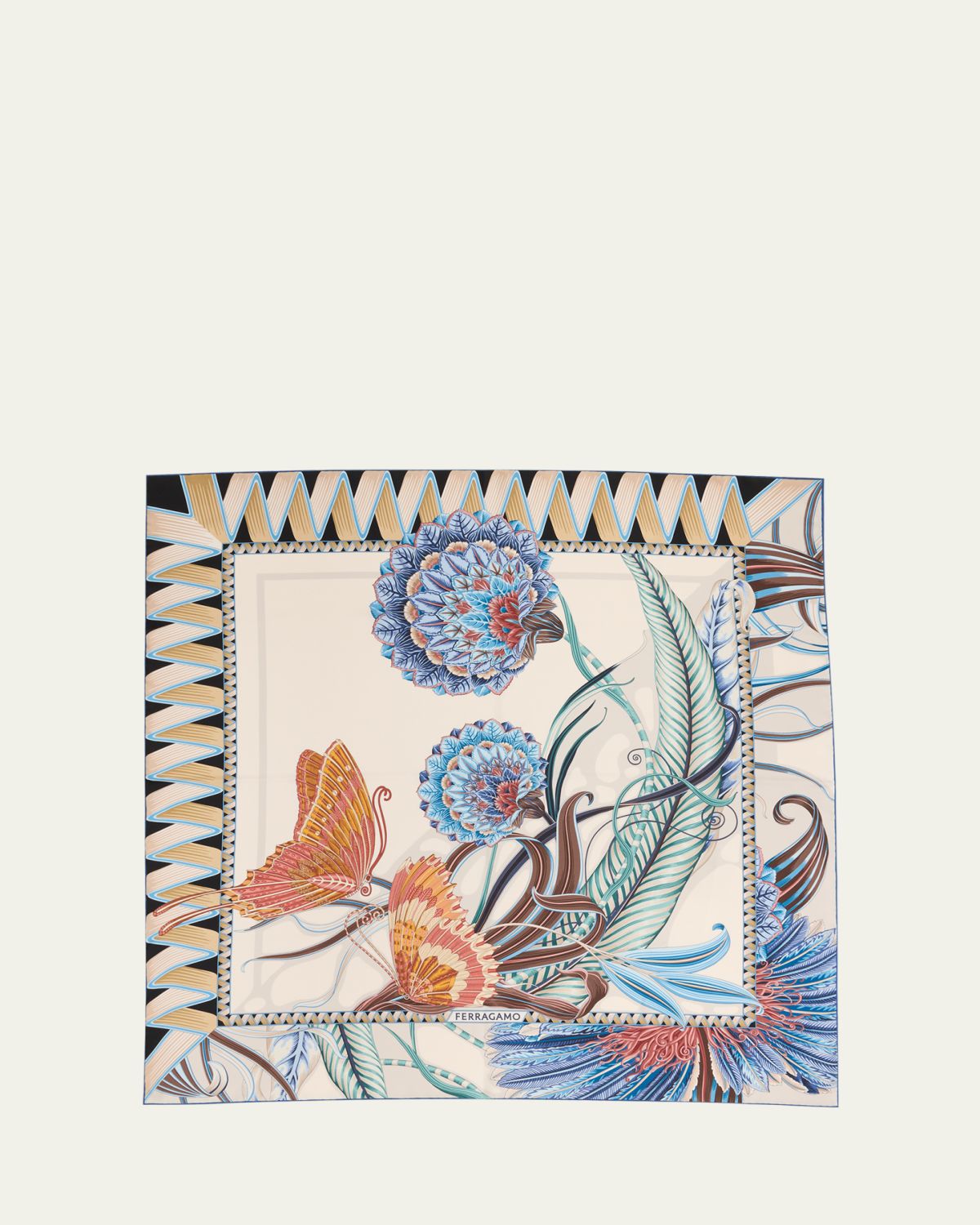 Ferragamo Floral-Print Silk Square Scarf | Thumbnail 3