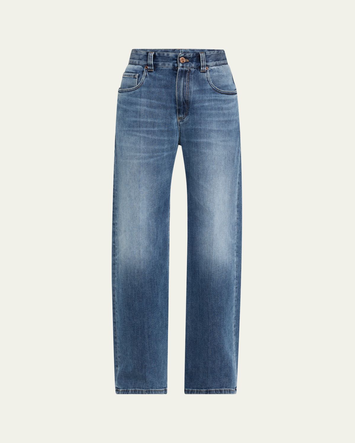 Brunello Cucinelli Soft Denim Loose Stove Pipe Jeans | Thumbnail 6 Brunello Cucinelli Soft Denim Loose Stove Pipe Jeans | Thumbnail 6