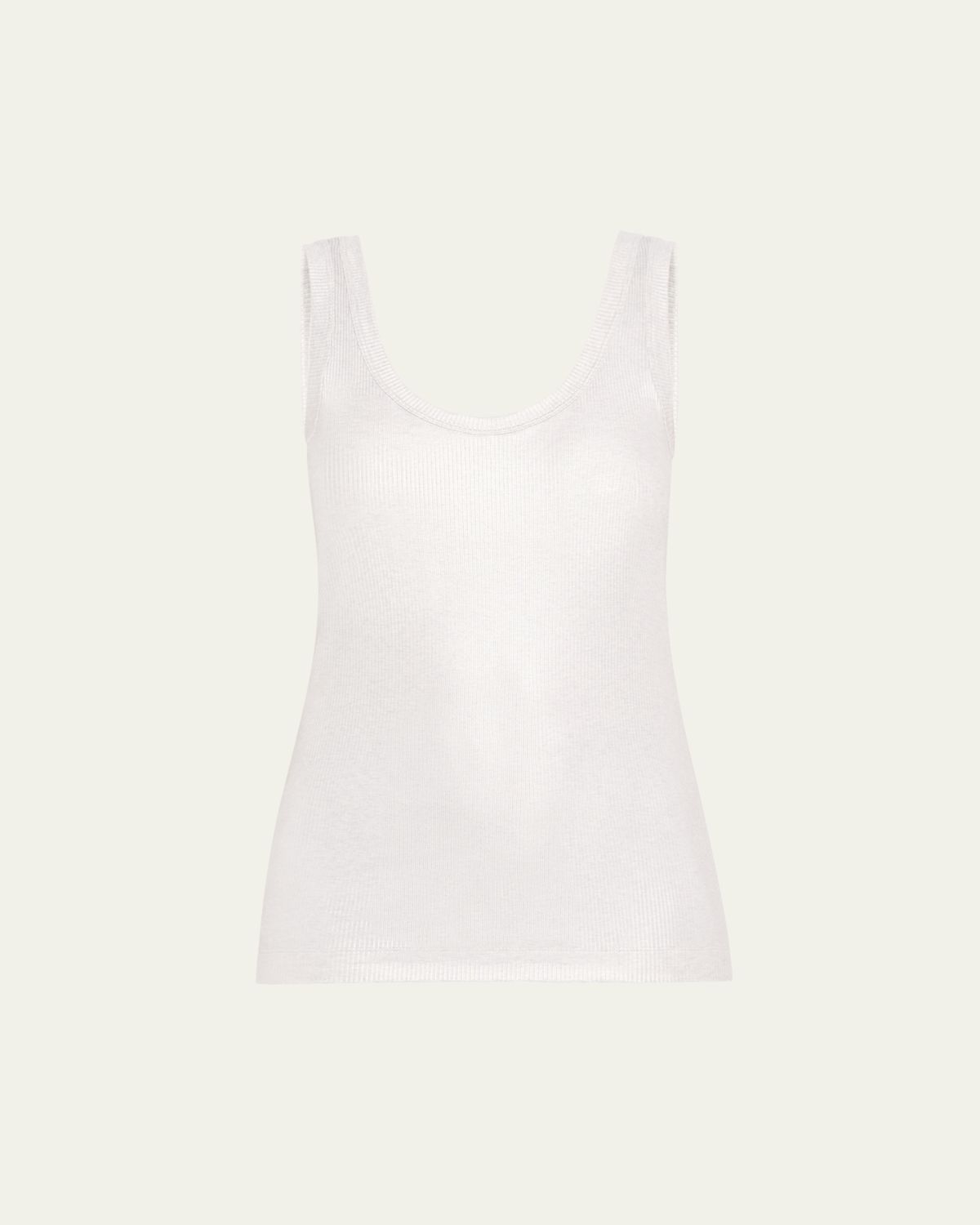 Brunello Cucinelli Scoop-Neck Foiled Jersey Ribbed Tank Top