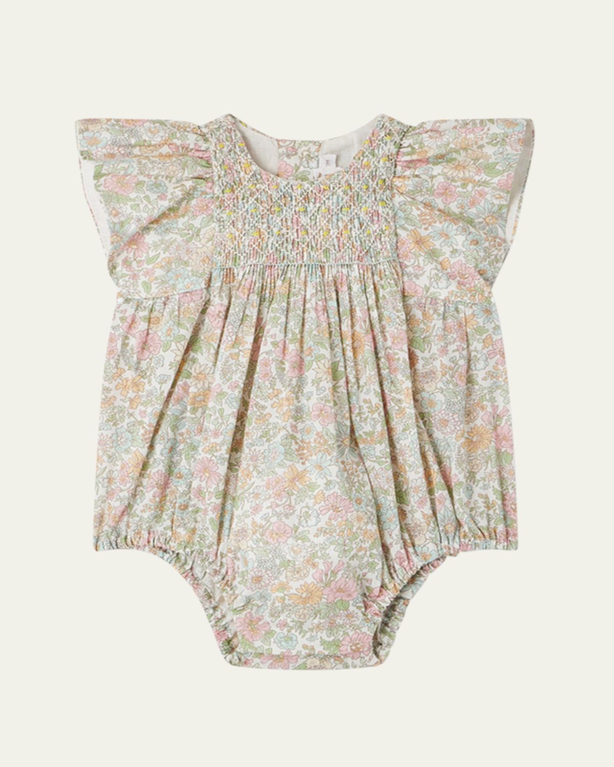 Bonpoint Girl's Floral Cotton Romper, Size 3M-18M