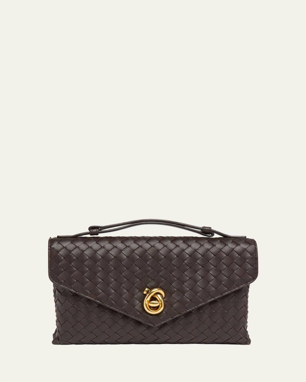 Bottega Veneta Knot Lock Leather Top-Handle Bag
