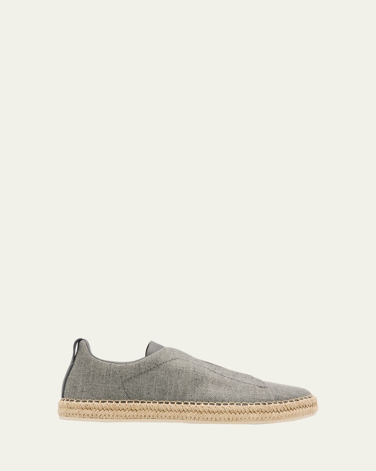 ZEGNA Men's Linen-Blend Triple Stitch Espadrilles