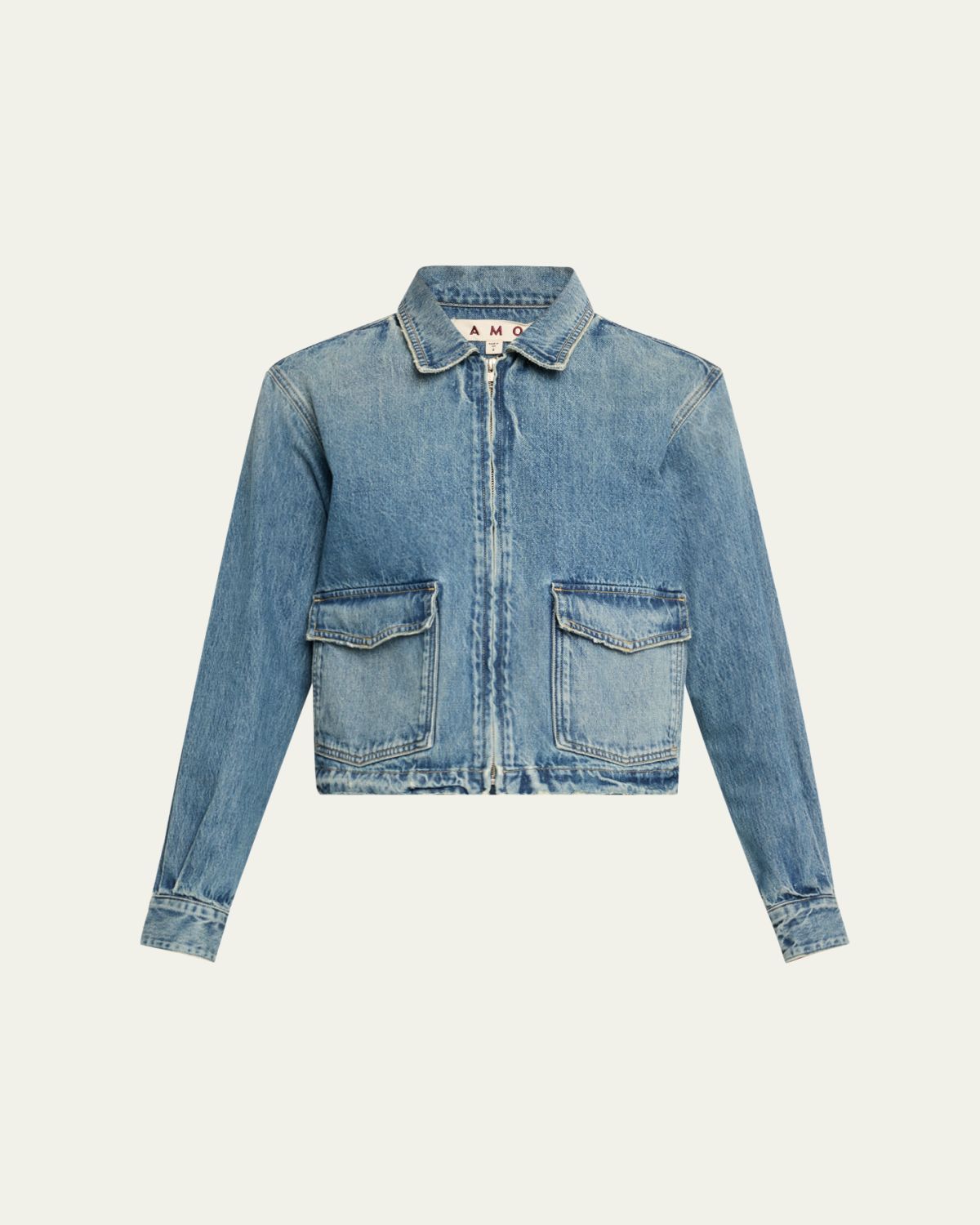 AMO Denim Sally Zip-Front Denim Jacket - Women's Clothing