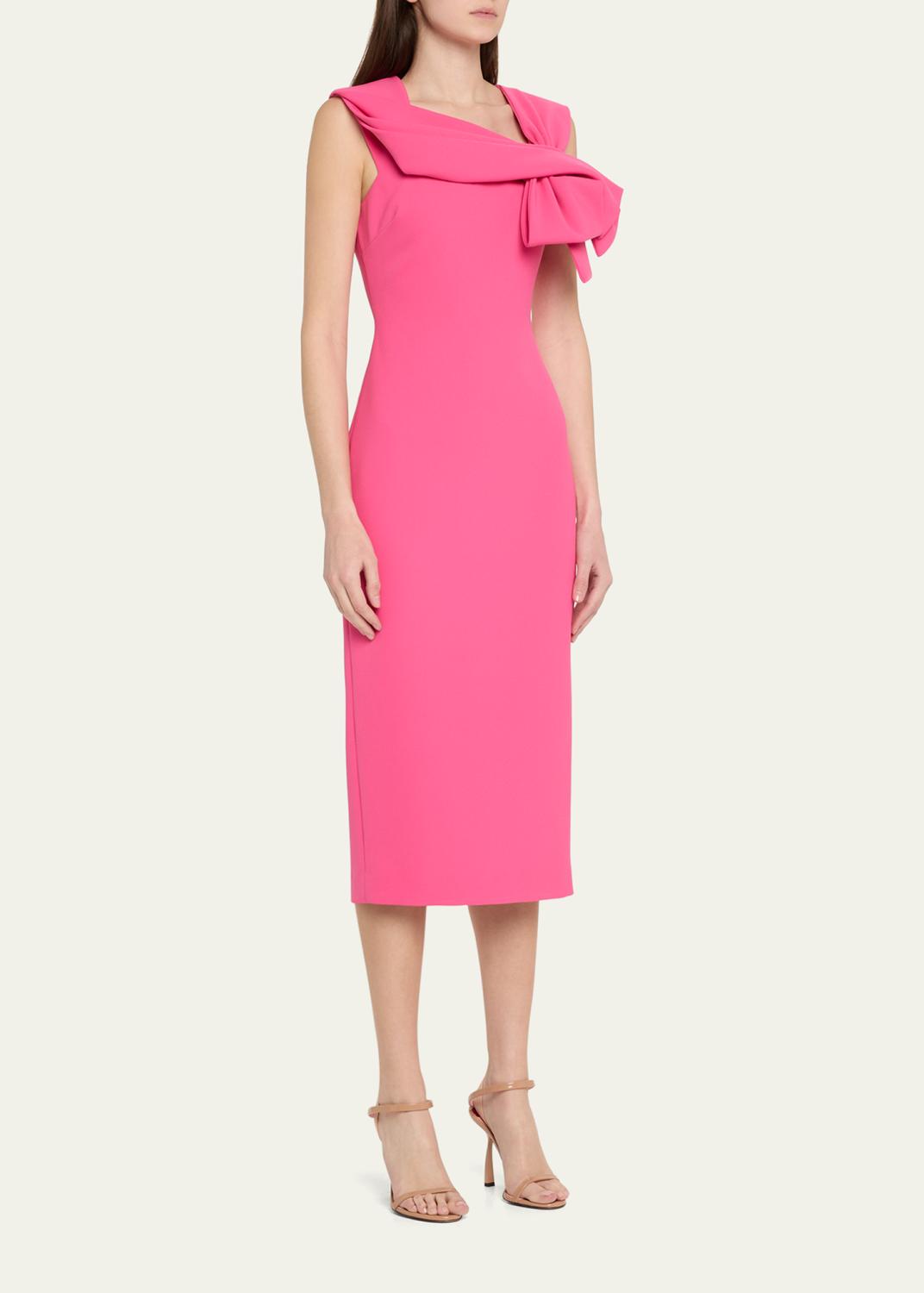 Badgley Mischka Bow-Front Midi Sheath Dress | Thumbnail 4 Badgley Mischka Bow-Front Midi Sheath Dress | Thumbnail 4