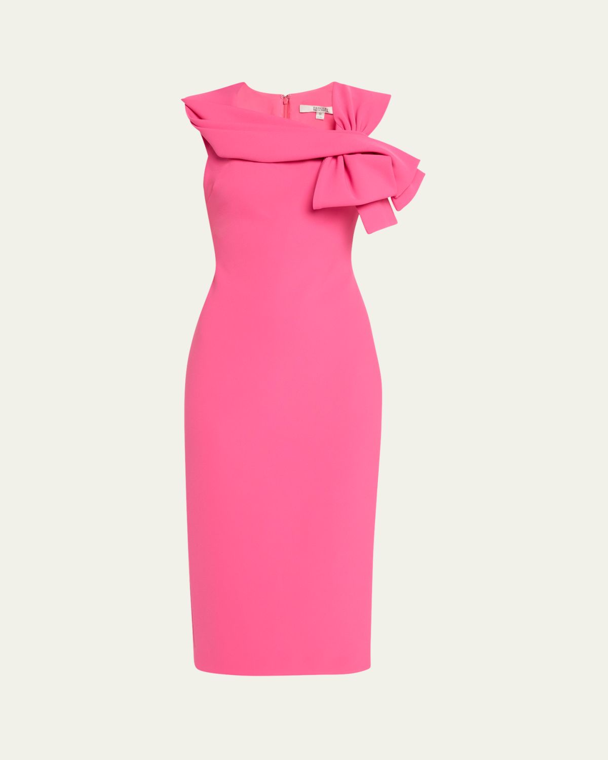Badgley Mischka Bow-Front Midi Sheath Dress