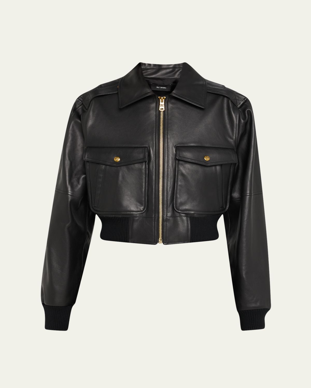 Willy Chavarria Cropped Leather Jacket