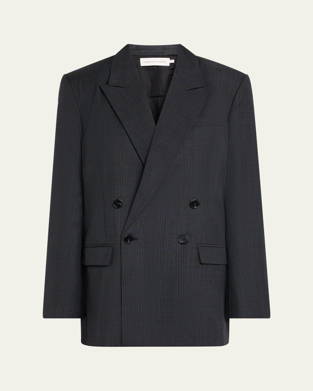 Courtney Zheng Daan Oversized Check Blazer