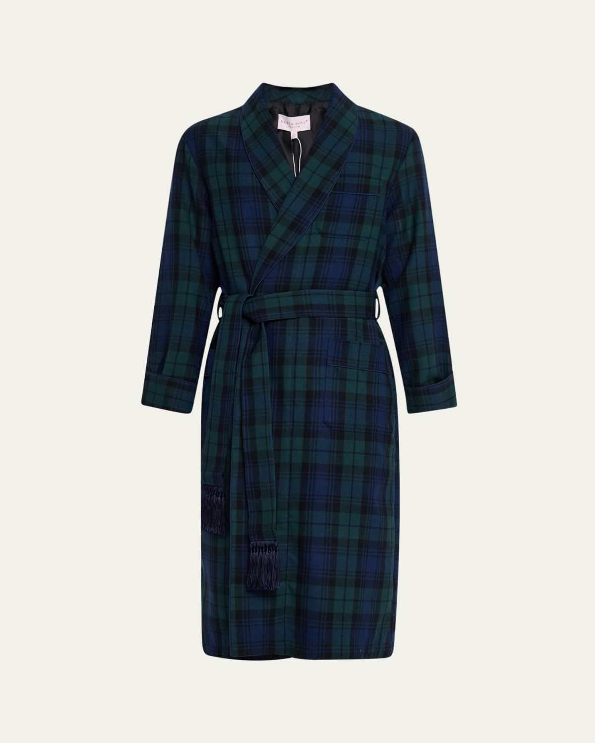 Derek Rose Men's Tartan Wool Bath Robe