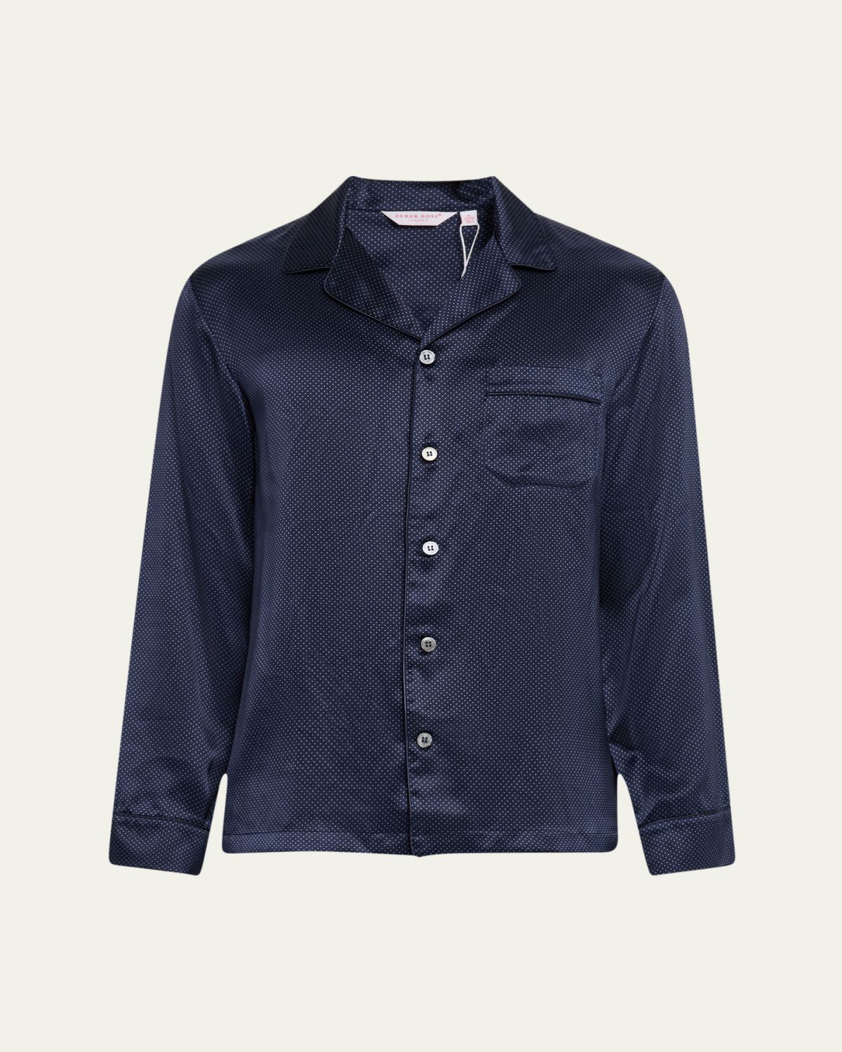 Derek Rose Men's Brindisi Silk Polka Dot Long Pajama Set