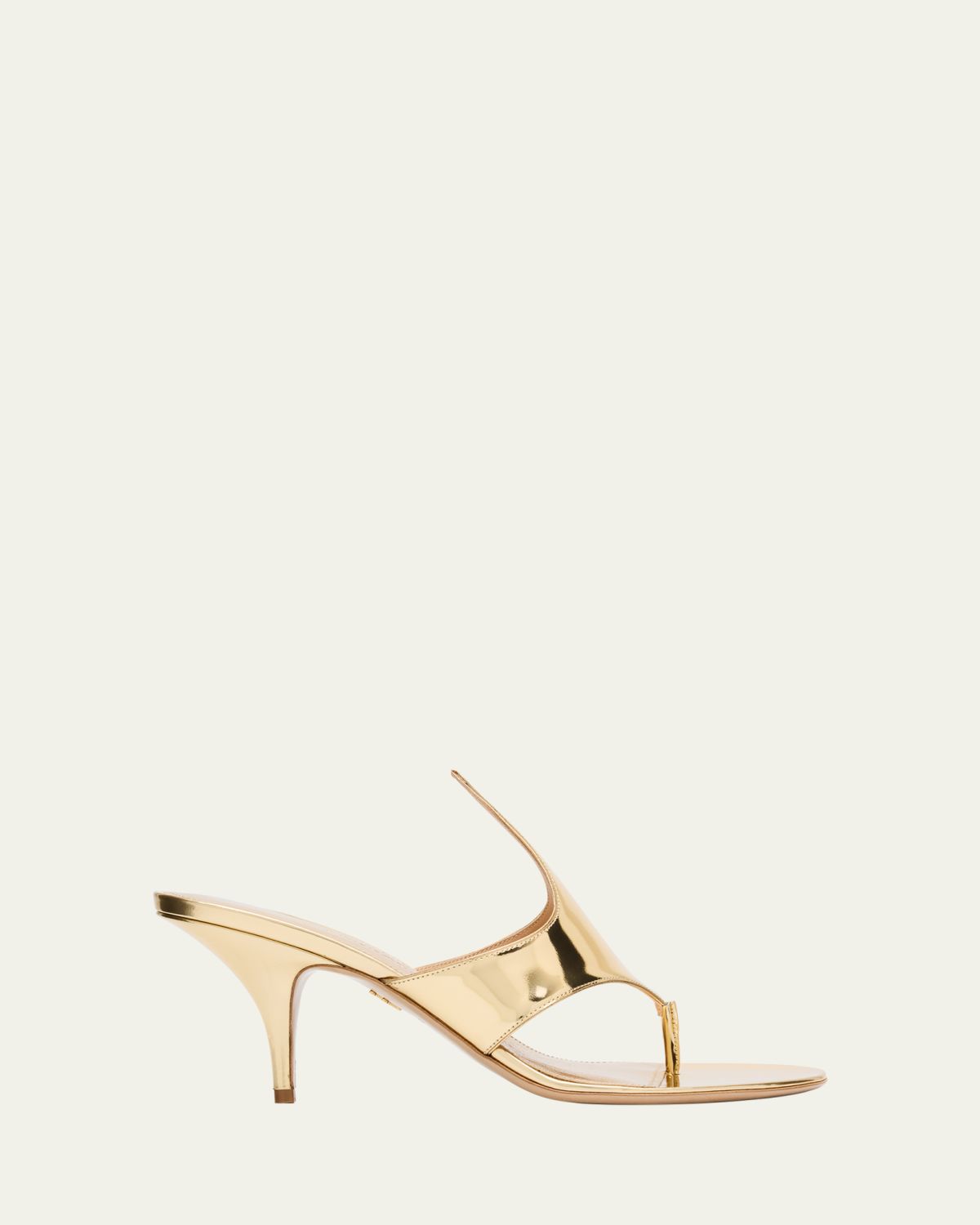 Ferragamo Lyrai Metallic Leather Thong Sandals