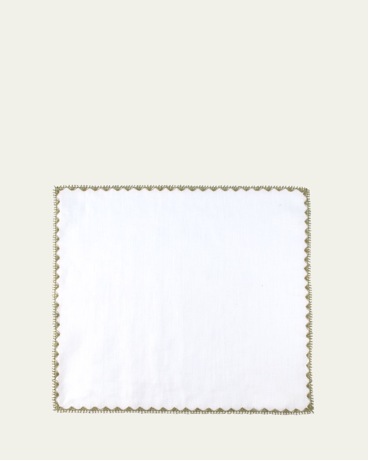 Rosi Collection Men's Linen Embroidered-Trim Pocket Square