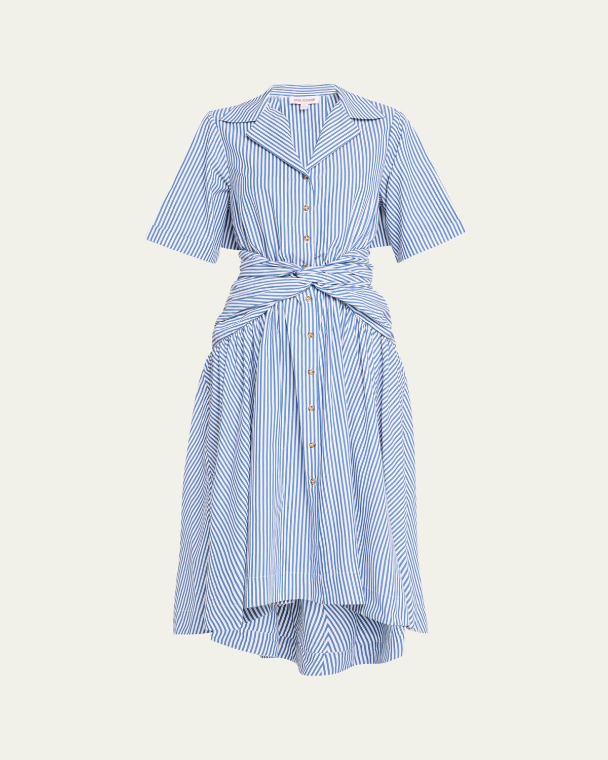 Rosie Assoulin Striped Tie High-Low Shirtdress | Thumbnail 6