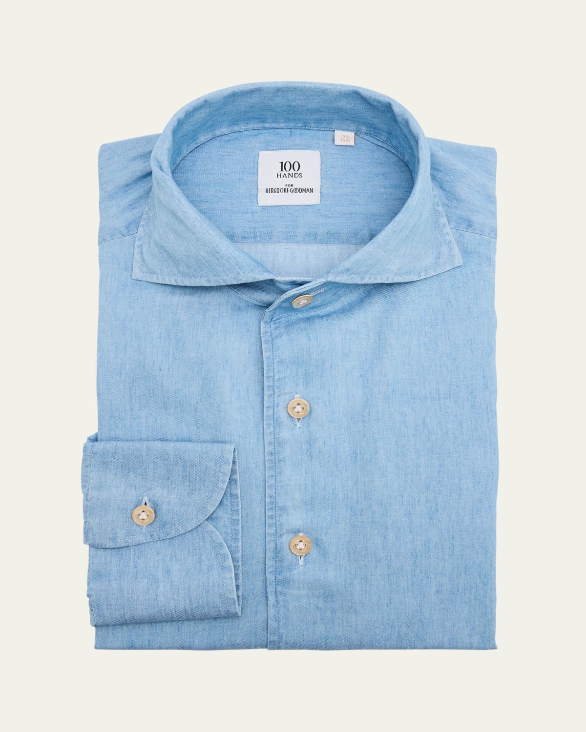 100Hands Men's Carlo Riva Denim Spread-Collar Sport Shirt - Women's Clothing