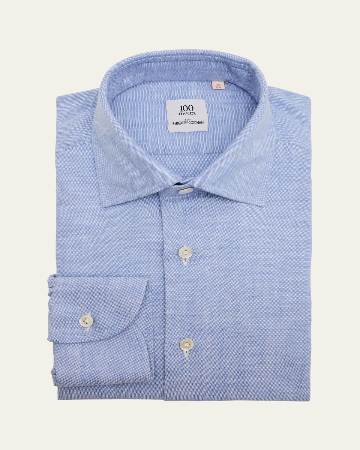 100Hands Men's Cotton Chambray Spread-Collar Sport Shirt