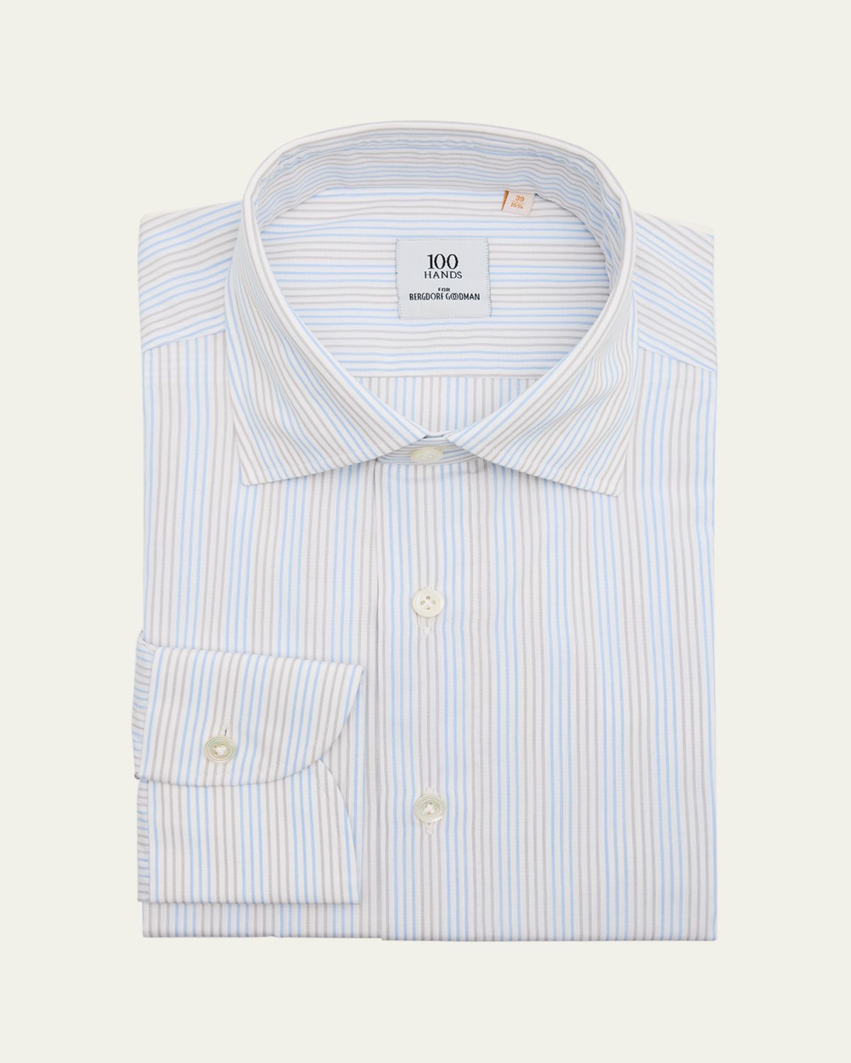 100Hands Men's Cotton Multi-Stripe Dress Shirt