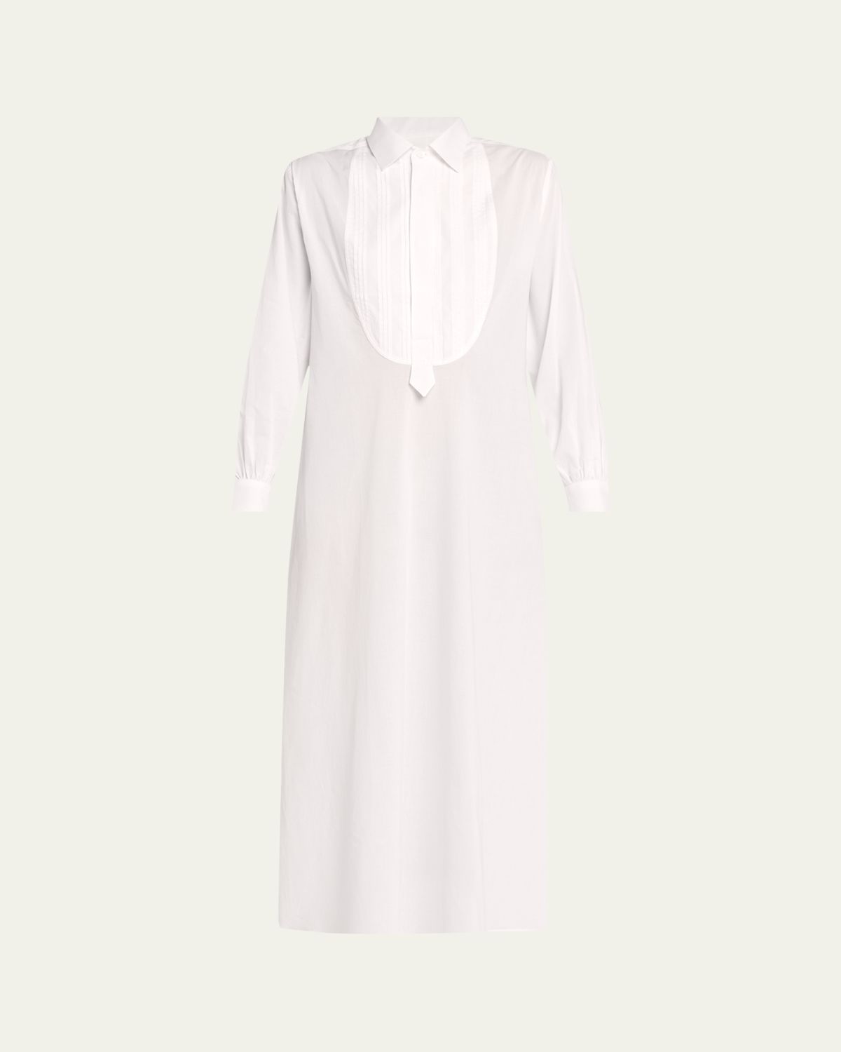 Sebline Painters Pintuck Bib Cotton Midi Dress